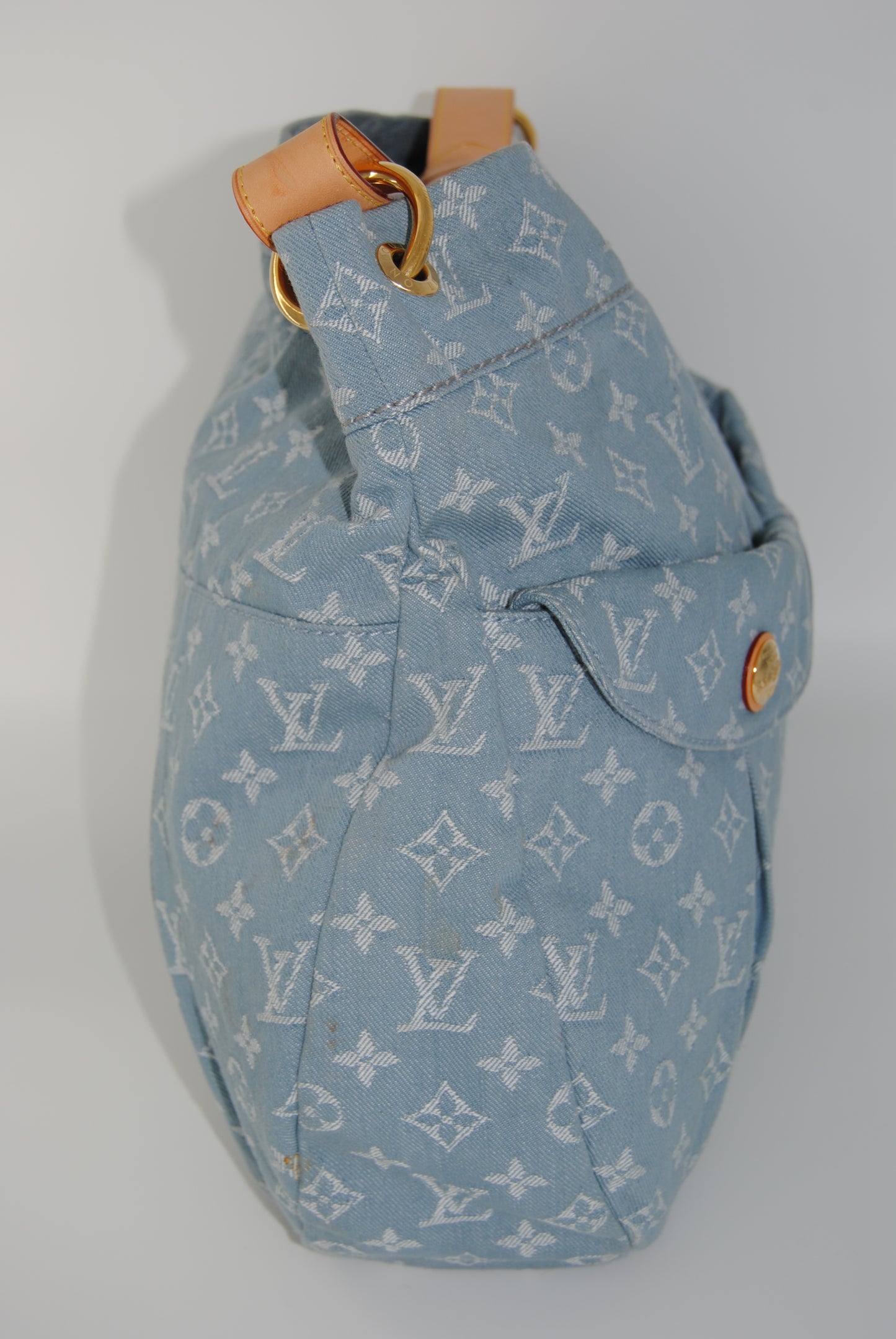 Louis Vuitton Monogram Denim Daily GM Blue Claire ToteBag