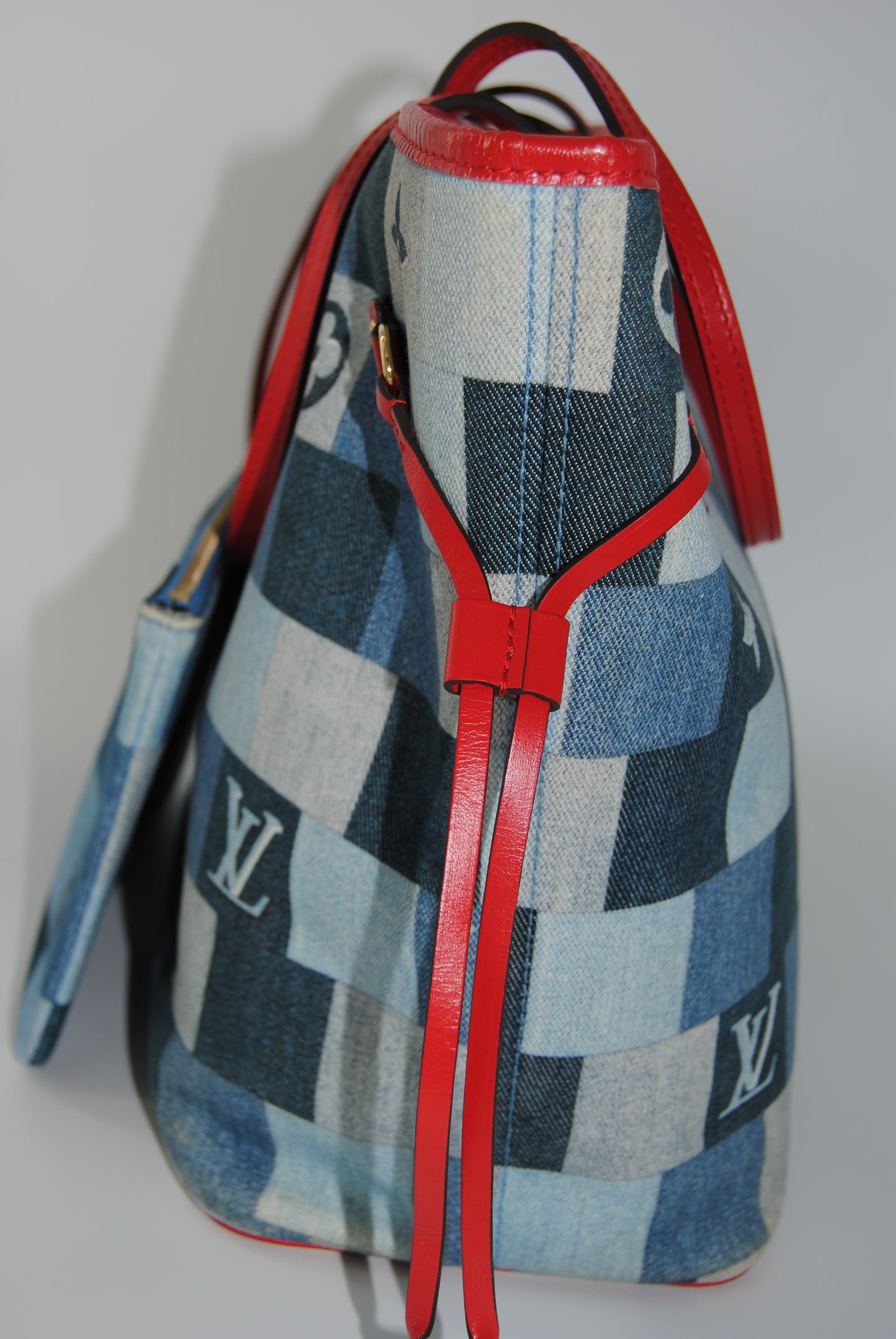 Louis Vuitton Neverfull Tote Damier and Monogram Patchwork Denim MM