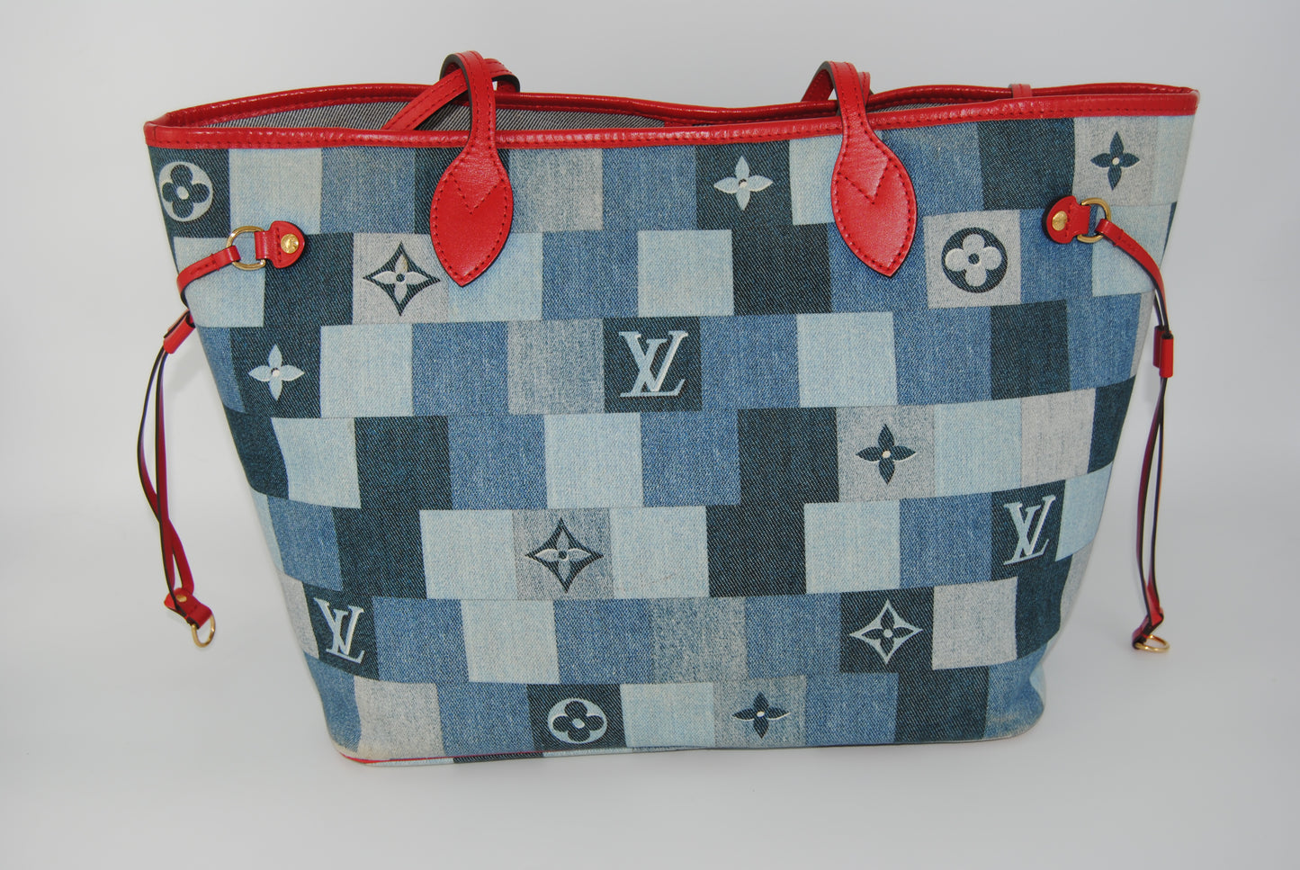 Louis Vuitton Neverfull Tote Damier and Monogram Patchwork Denim MM
