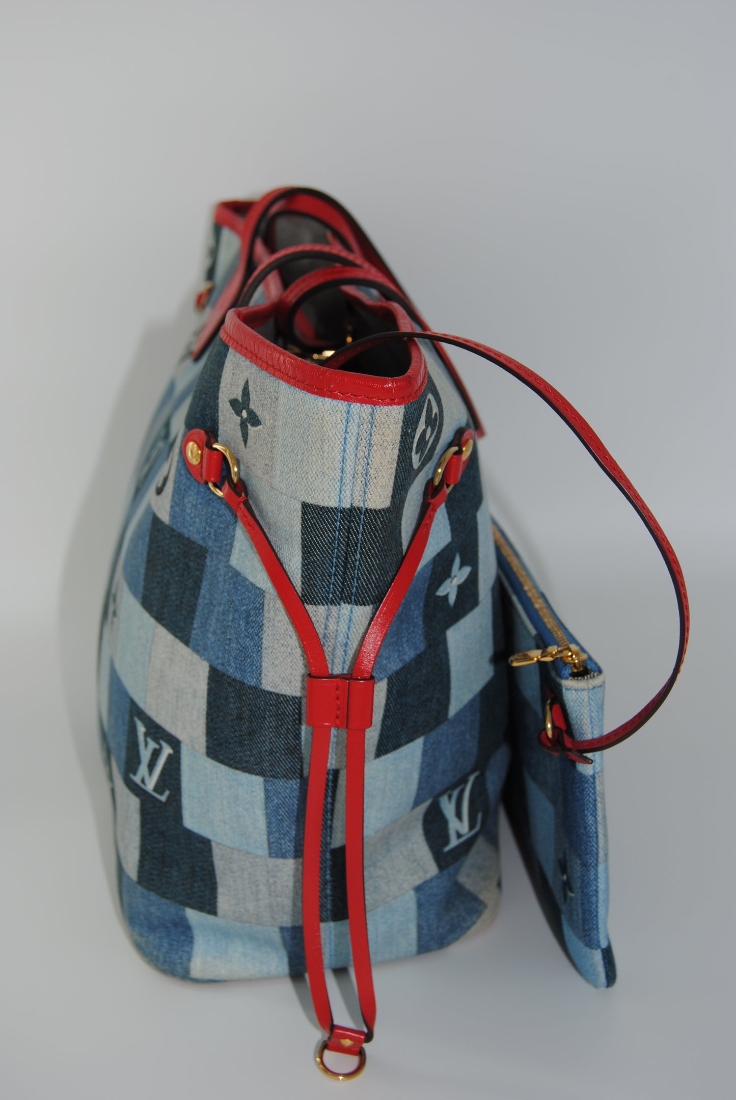 Louis Vuitton Neverfull Tote Damier and Monogram Patchwork Denim MM