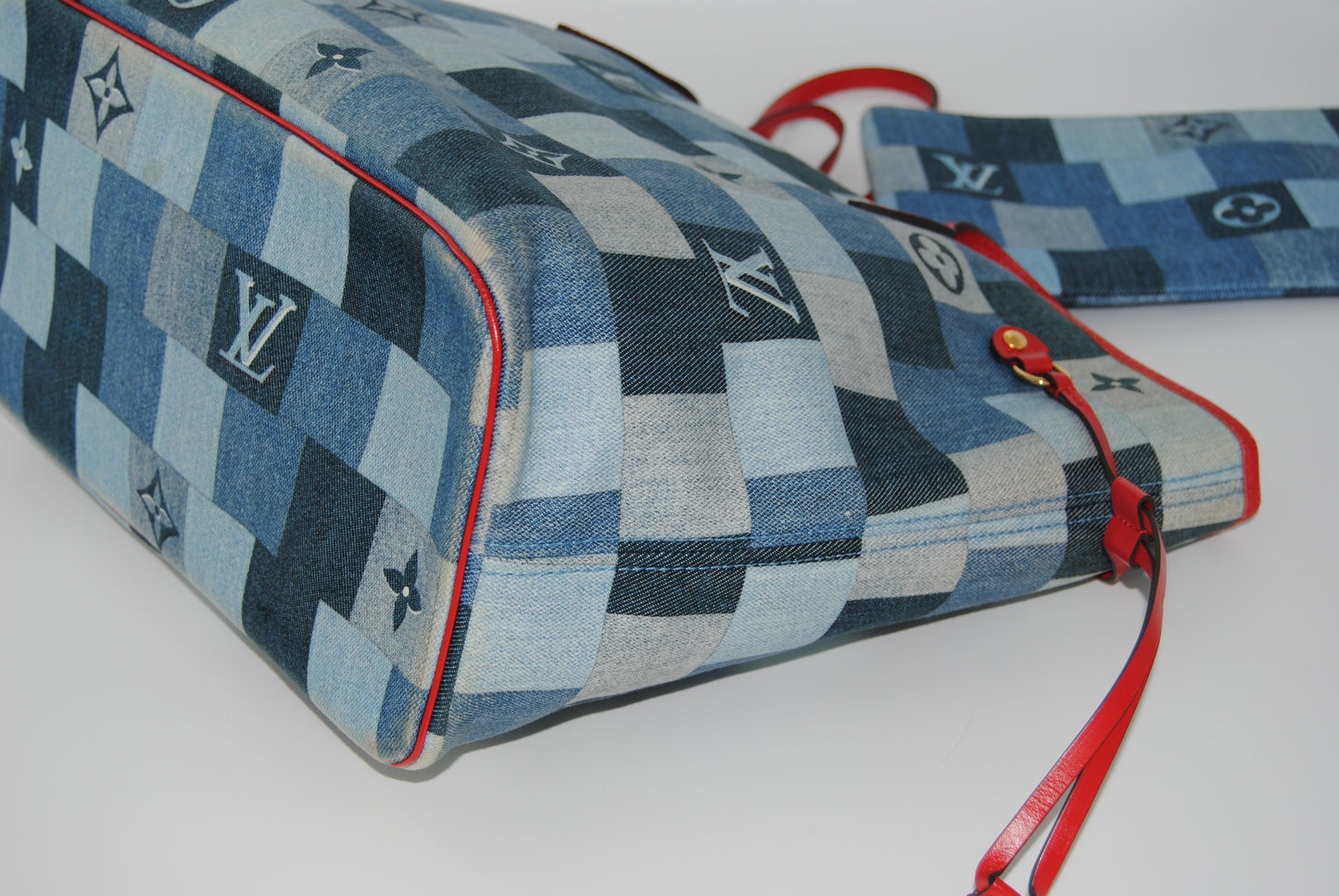 Louis Vuitton Neverfull Tote Damier and Monogram Patchwork Denim MM