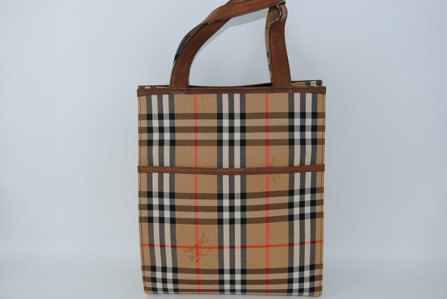 Burberry Coated Canvas Tote Handle Brown