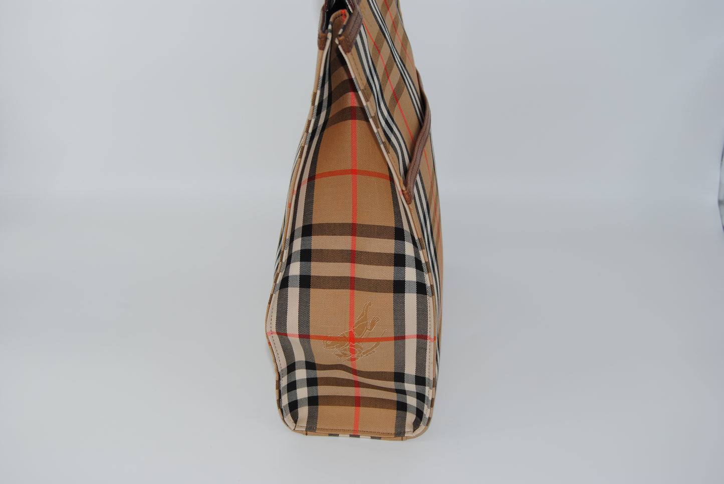 Burberry Coated Canvas Tote Handle Brown