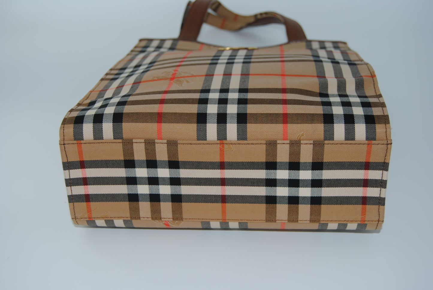 Burberry Coated Canvas Tote Handle Brown