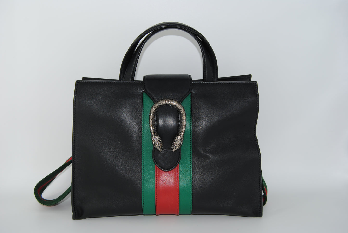Gucci Web Dionysus Top Handle Bag Leather Large