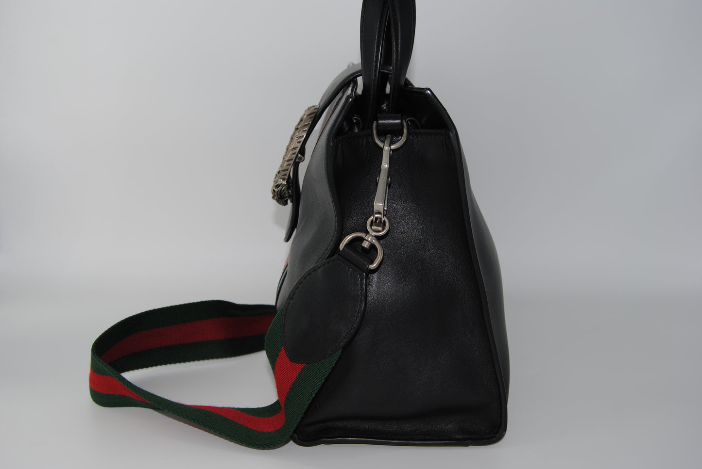 Gucci Web Dionysus Top Handle Bag Leather Large