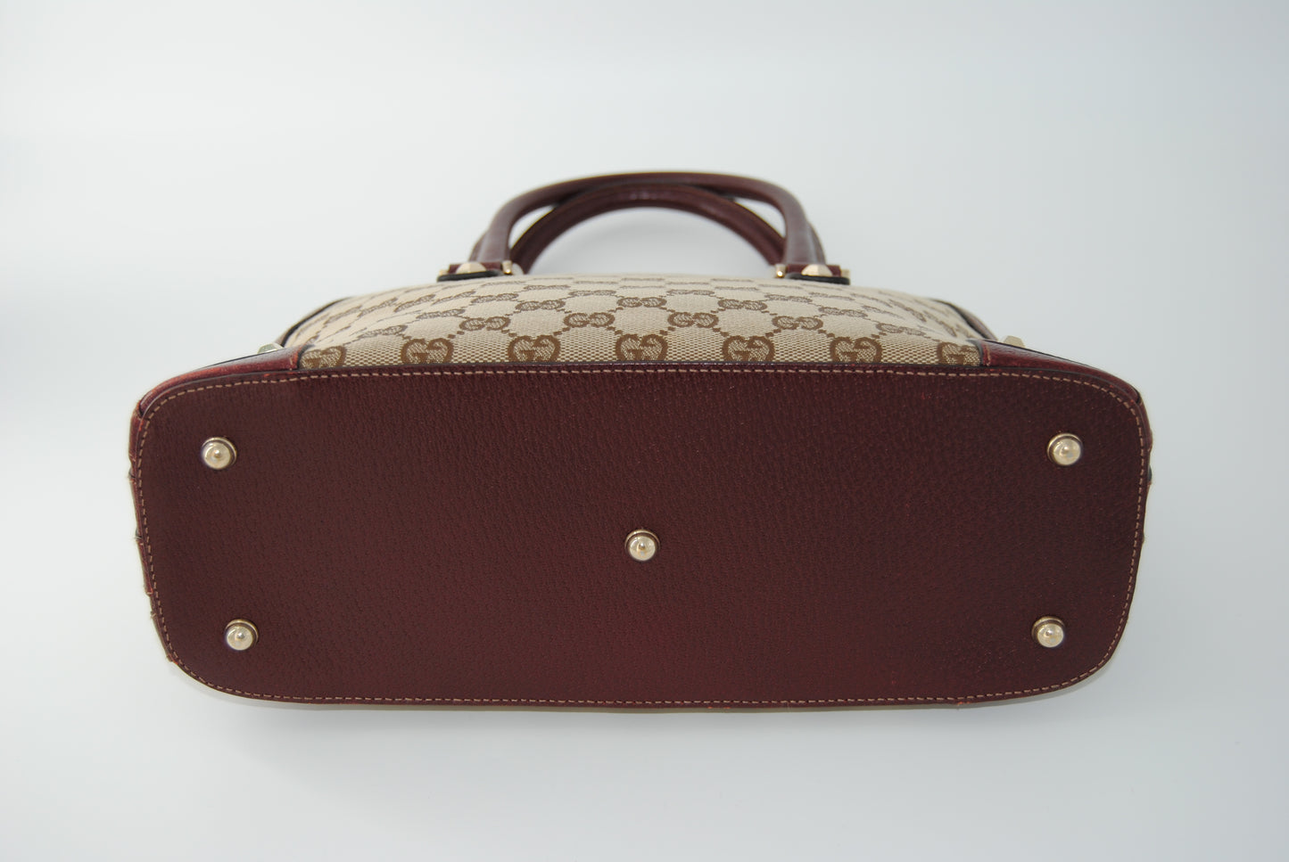 Gucci Monogram Medium Horsebit Burgundy