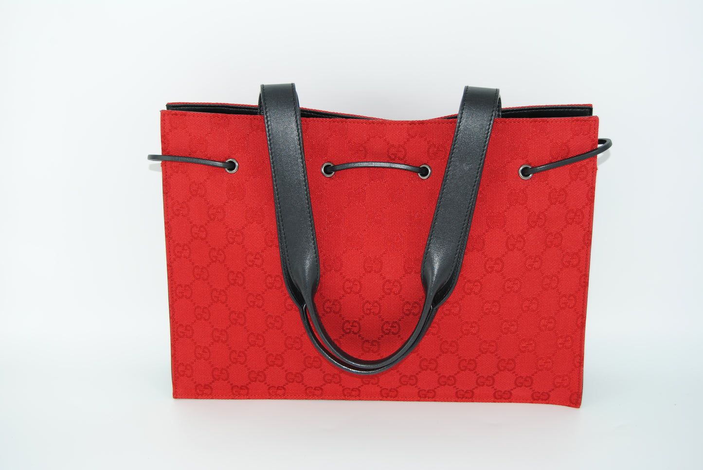Gucci GG Canvas Tie- Top Red Pre- Owned