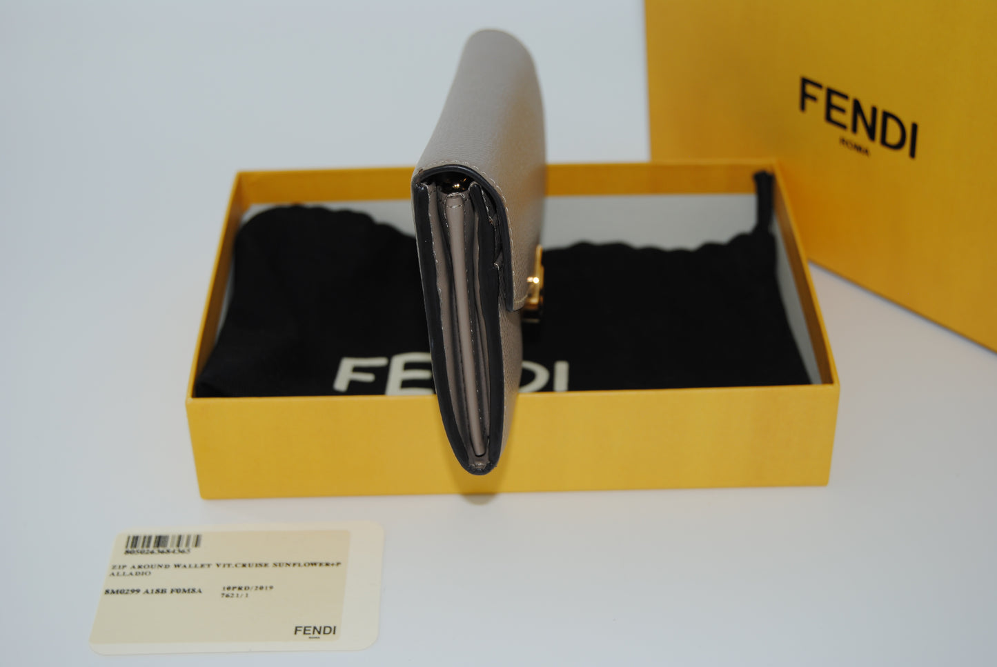 Fendi Continental Leather Long Wallet Pre Owned