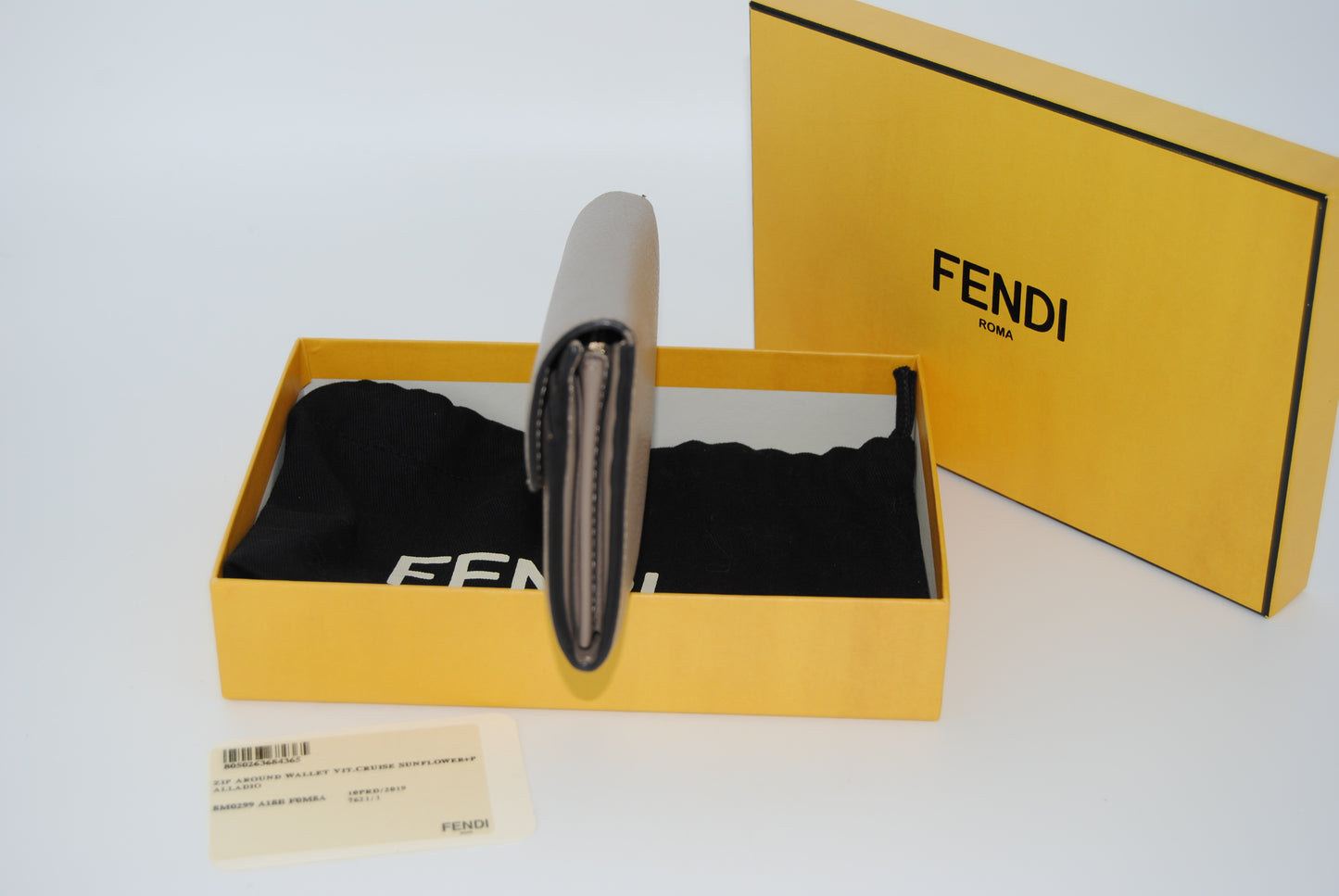Fendi Continental Leather Long Wallet Pre Owned