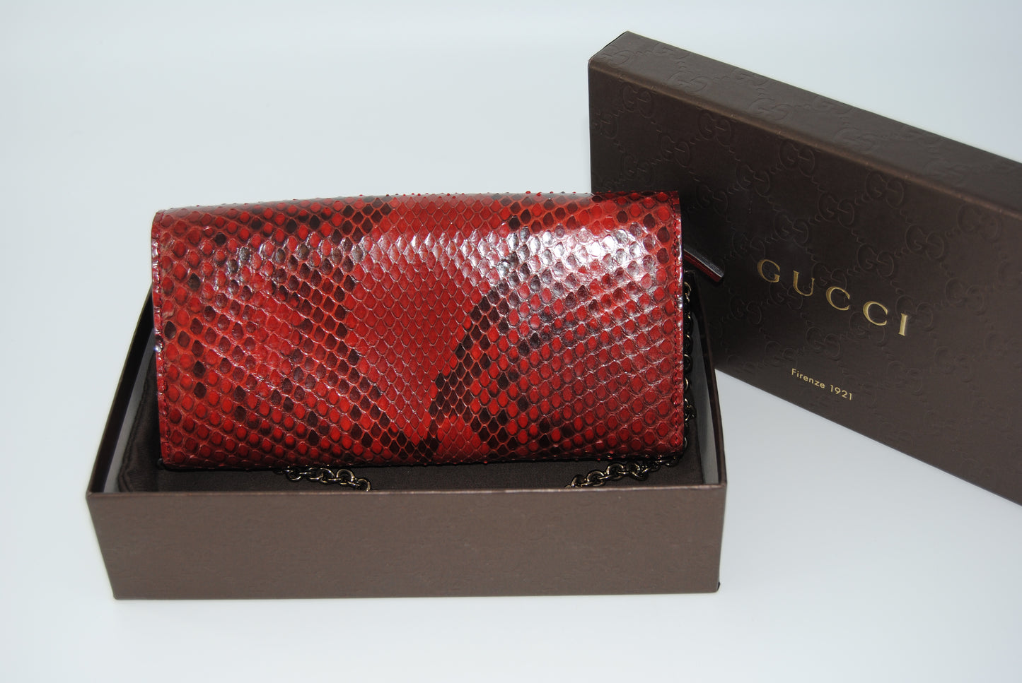 Gucci Python Bamboo Red Pre Owned