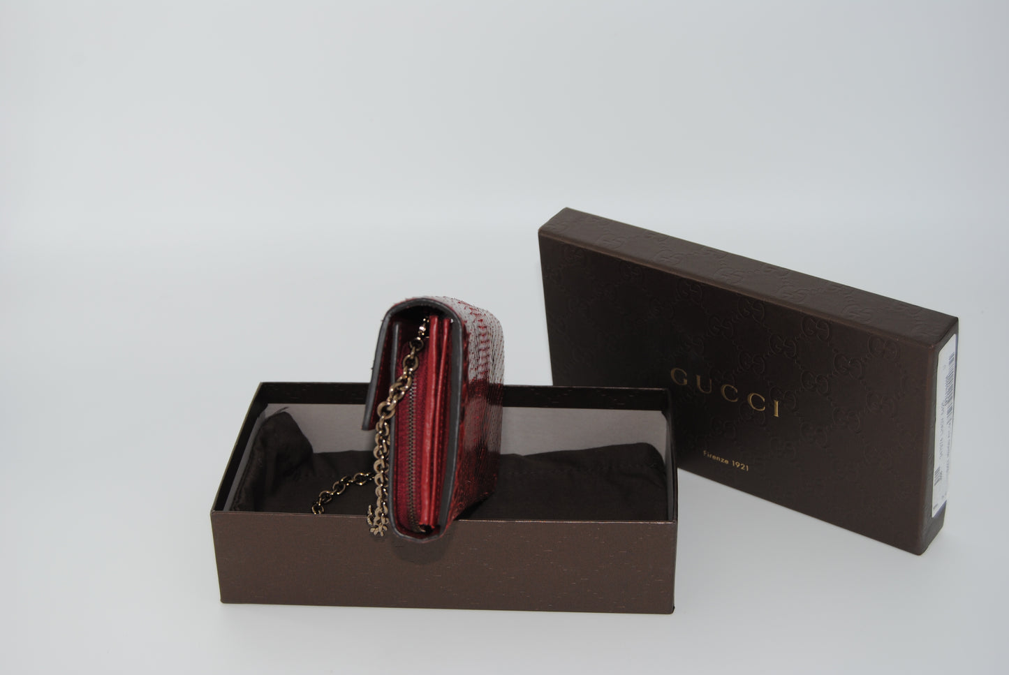 Gucci Python Bamboo Red Pre Owned