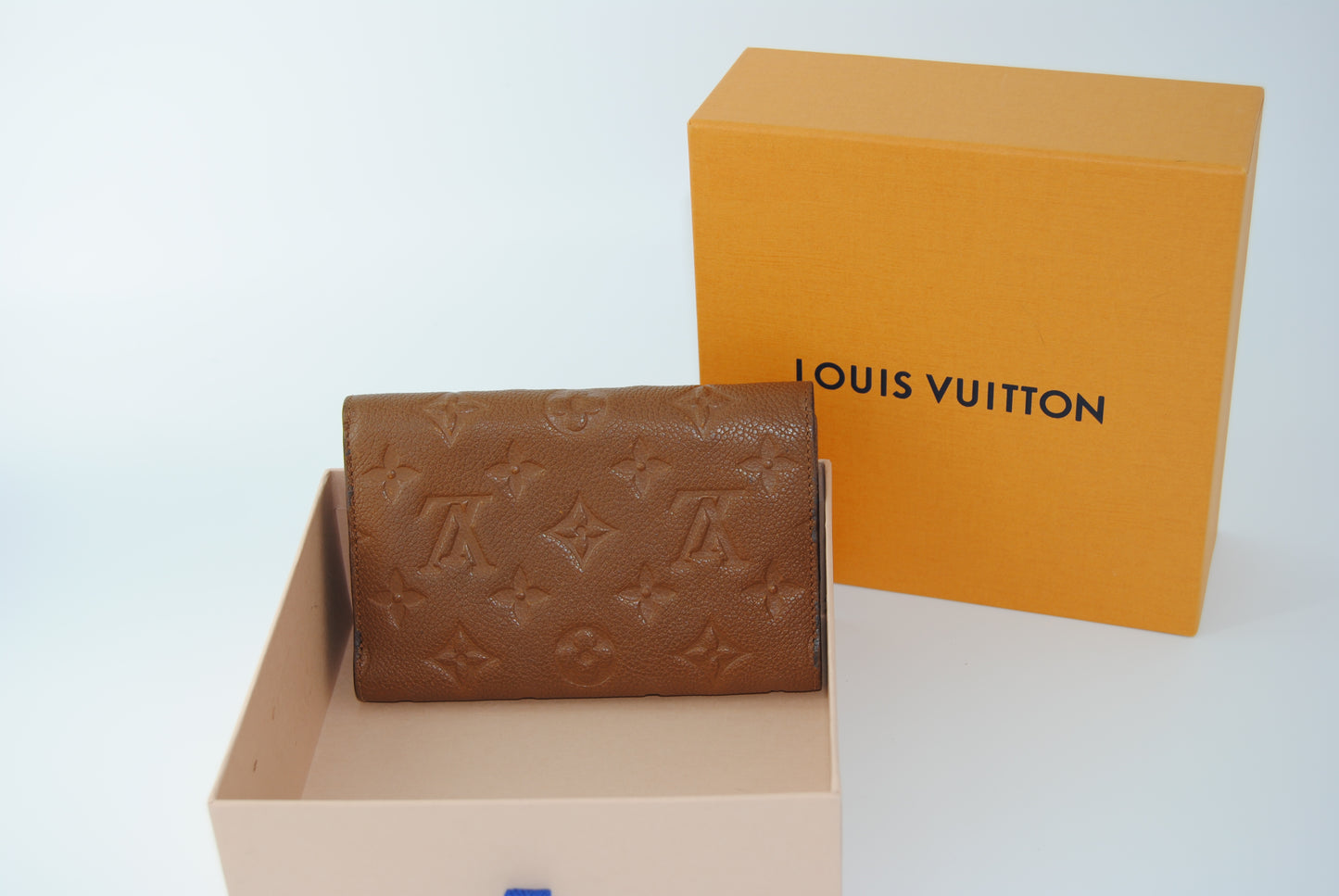 Louis Vuitton Monogram Empreinte Leather Compact Camel Pre Owned
