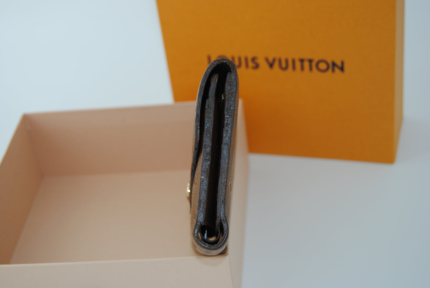 Louis Vuitton Monogram Empreinte Leather Compact Camel Pre Owned