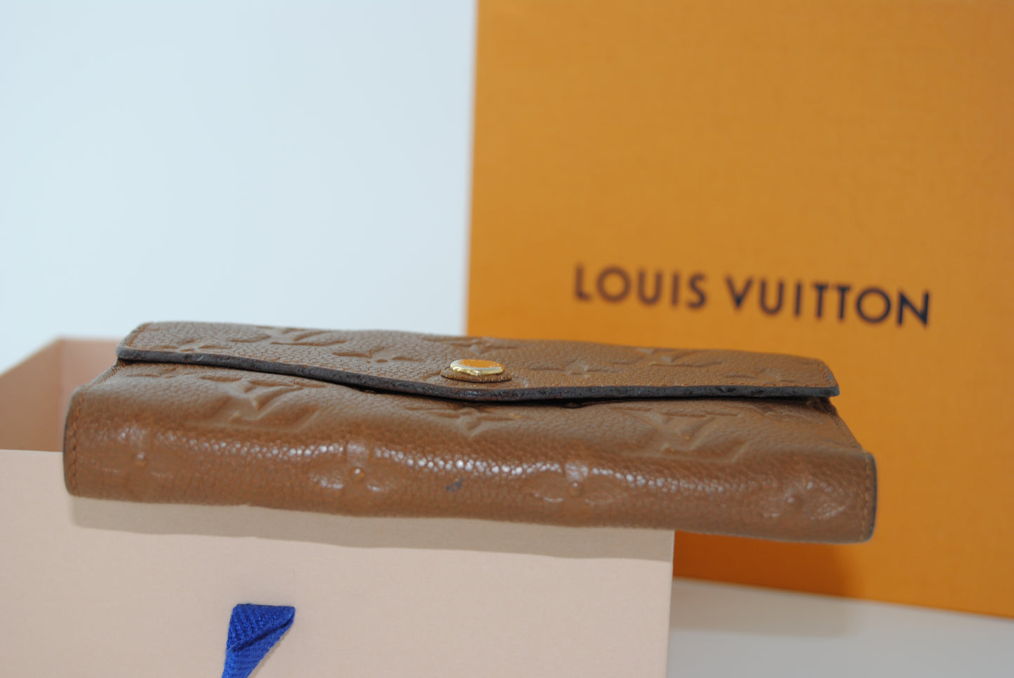 Louis Vuitton Monogram Empreinte Leather Compact Camel Pre Owned