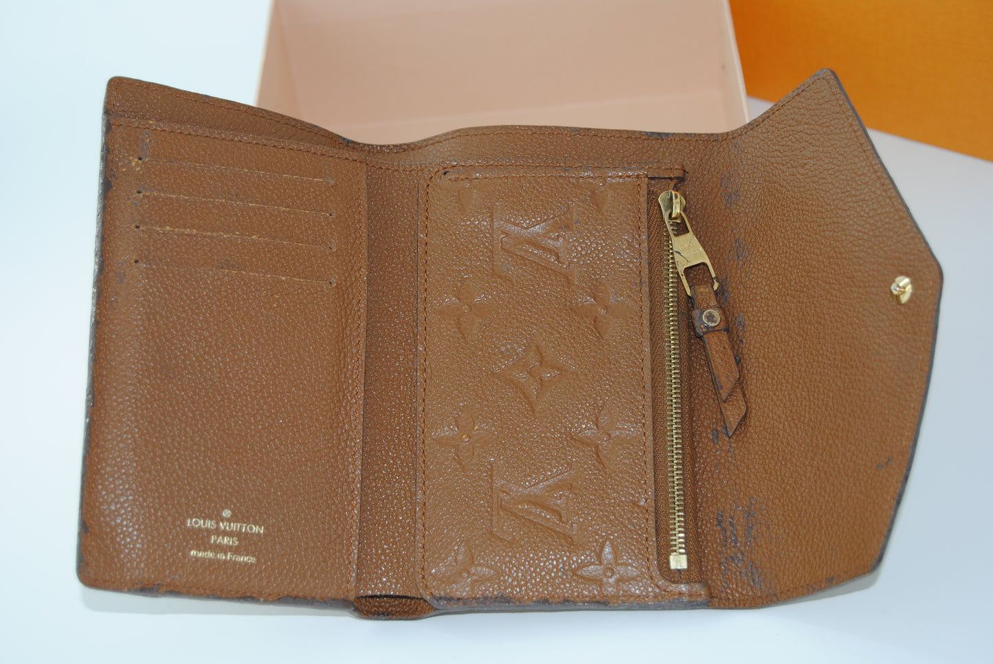 Louis Vuitton Monogram Empreinte Leather Compact Camel Pre Owned
