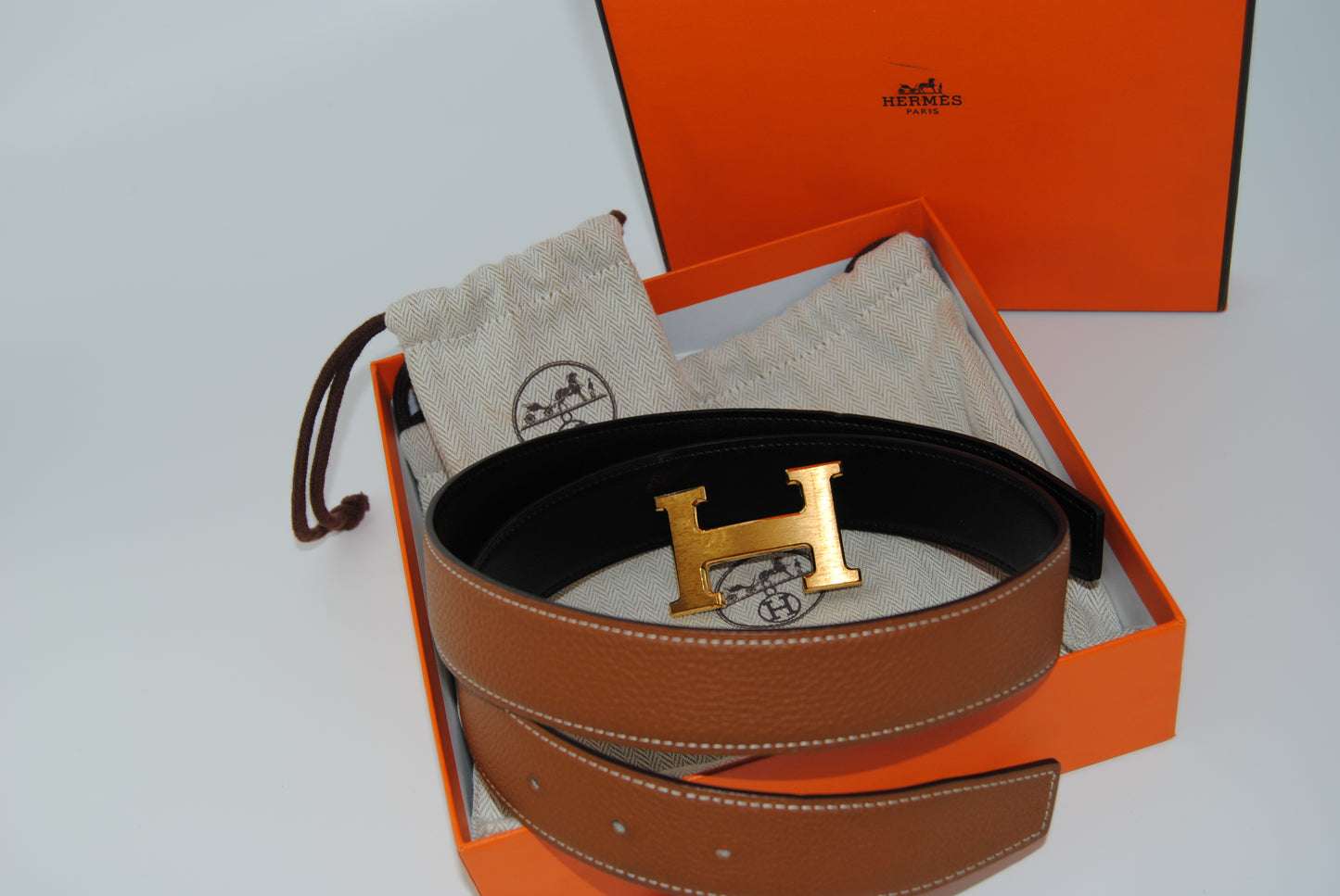 Hermes Belt Camel Pre Owned