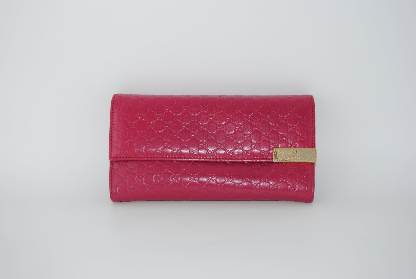 Gucci Soft Microguccissima Wallet Bright Bouganville Pre Owned