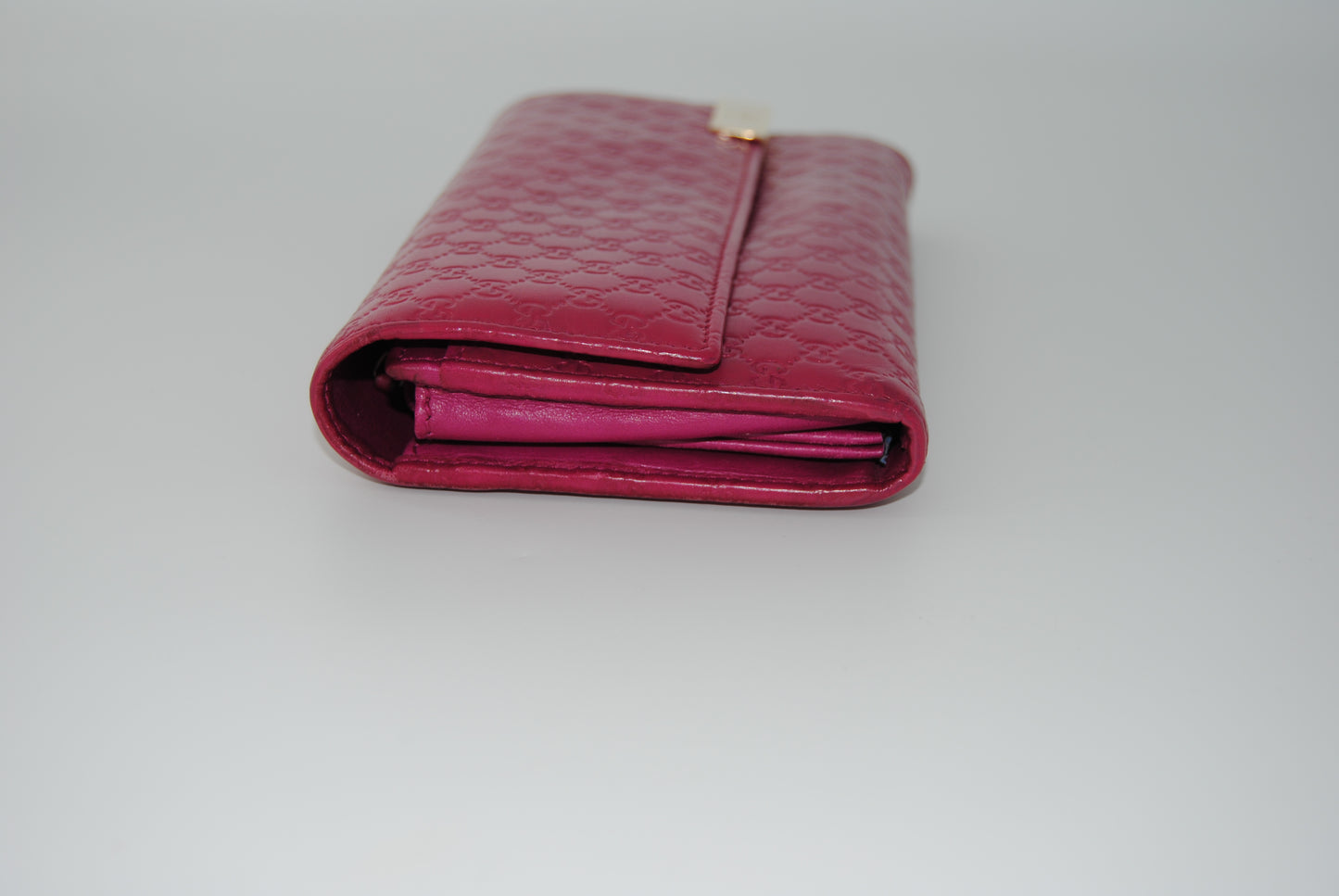 Gucci Soft Microguccissima Wallet Bright Bouganville Pre Owned