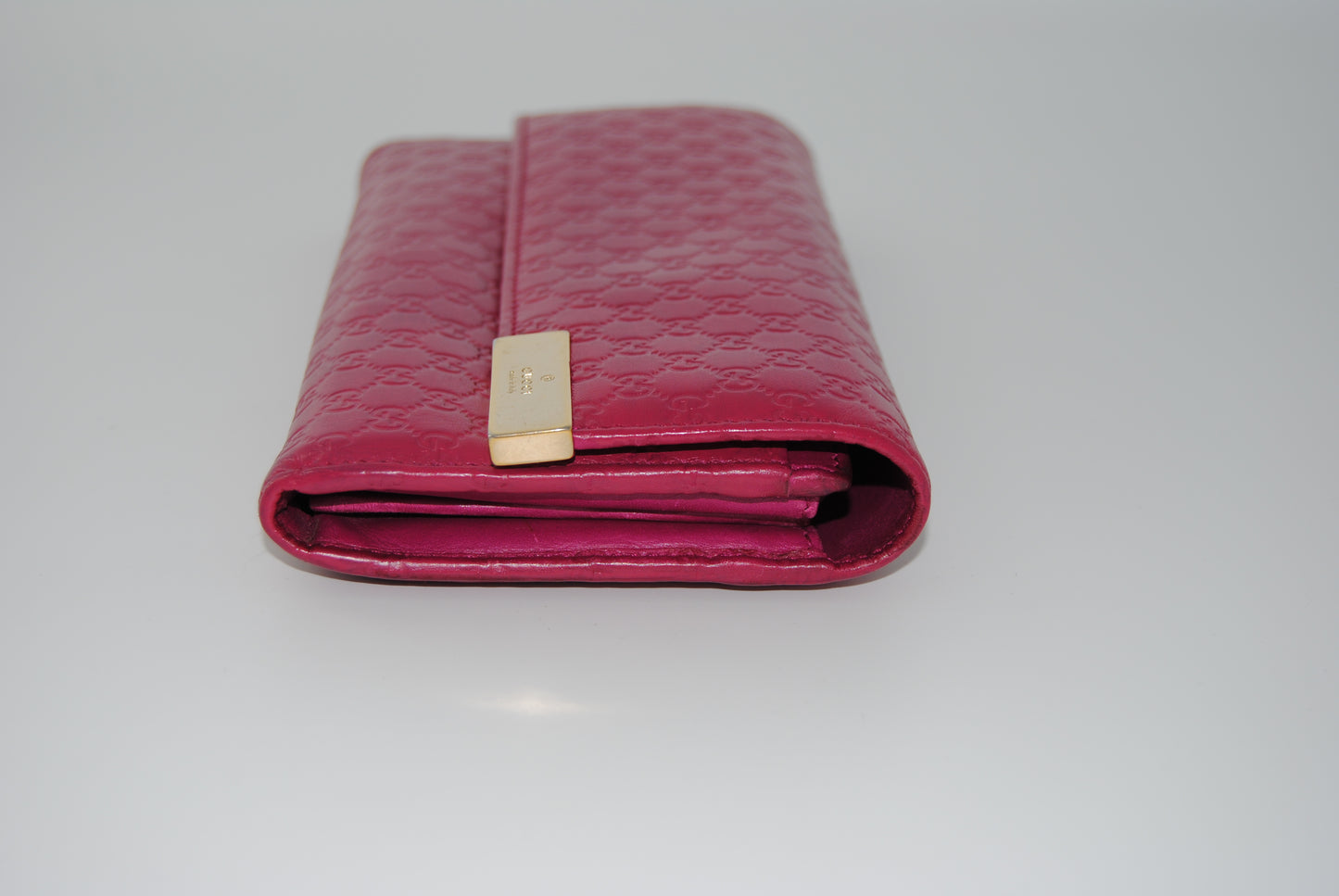 Gucci Soft Microguccissima Wallet Bright Bouganville Pre Owned