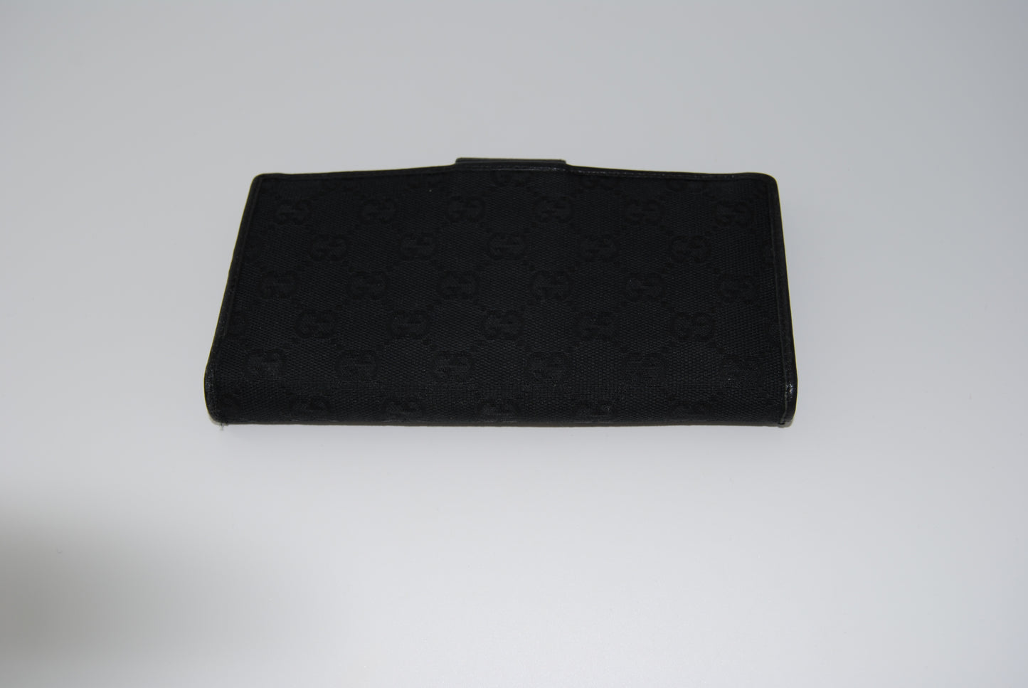Gucci Black GG Canvas Continental Wallet Pre Owned