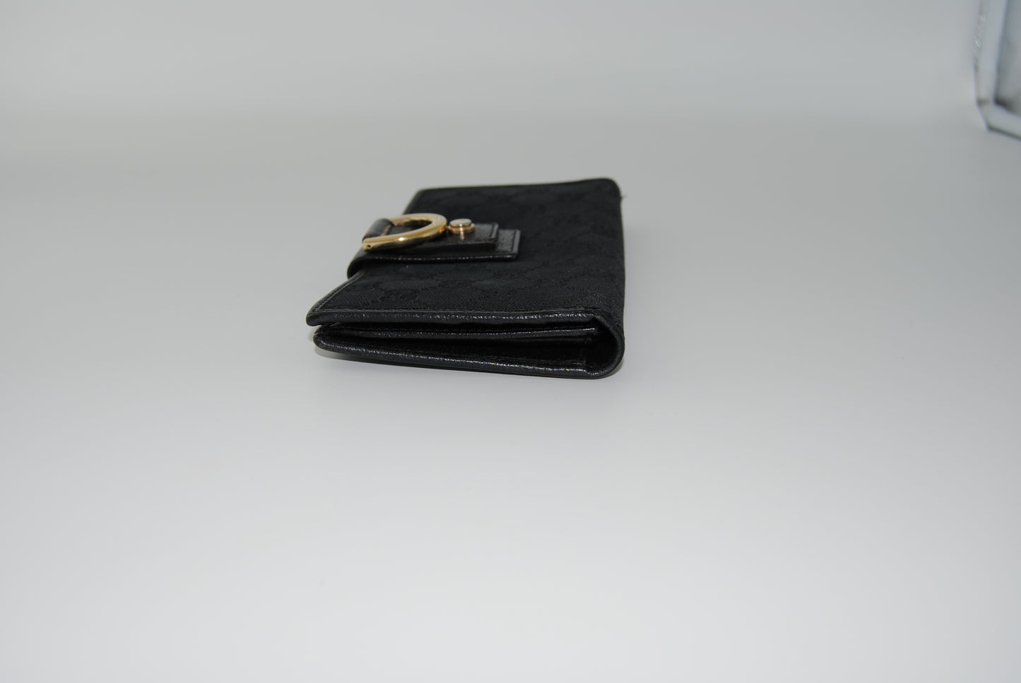 Gucci Black GG Canvas Continental Wallet Pre Owned