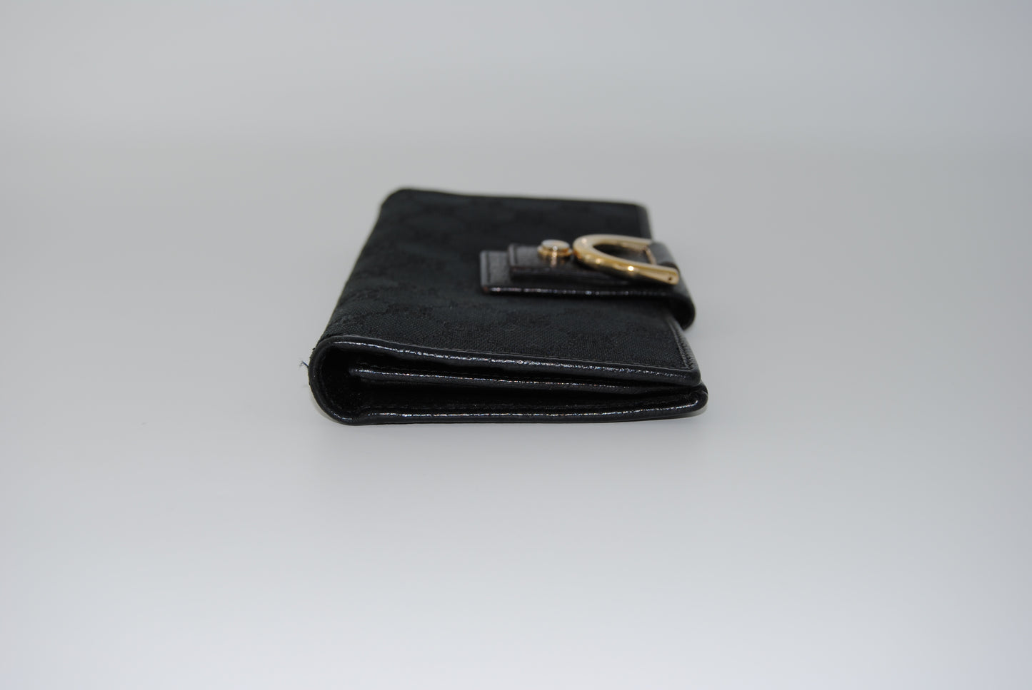 Gucci Black GG Canvas Continental Wallet Pre Owned