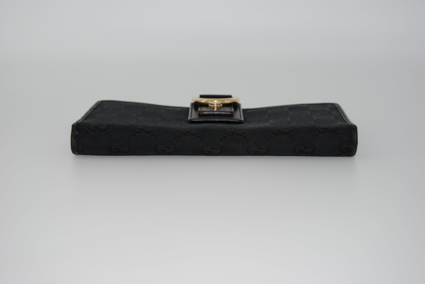 Gucci Black GG Canvas Continental Wallet Pre Owned