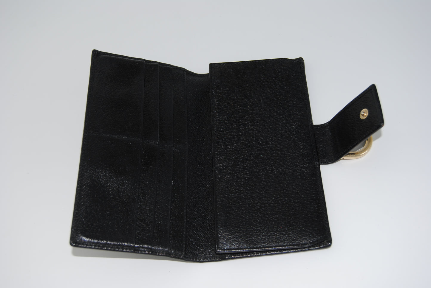 Gucci Black GG Canvas Continental Wallet Pre Owned