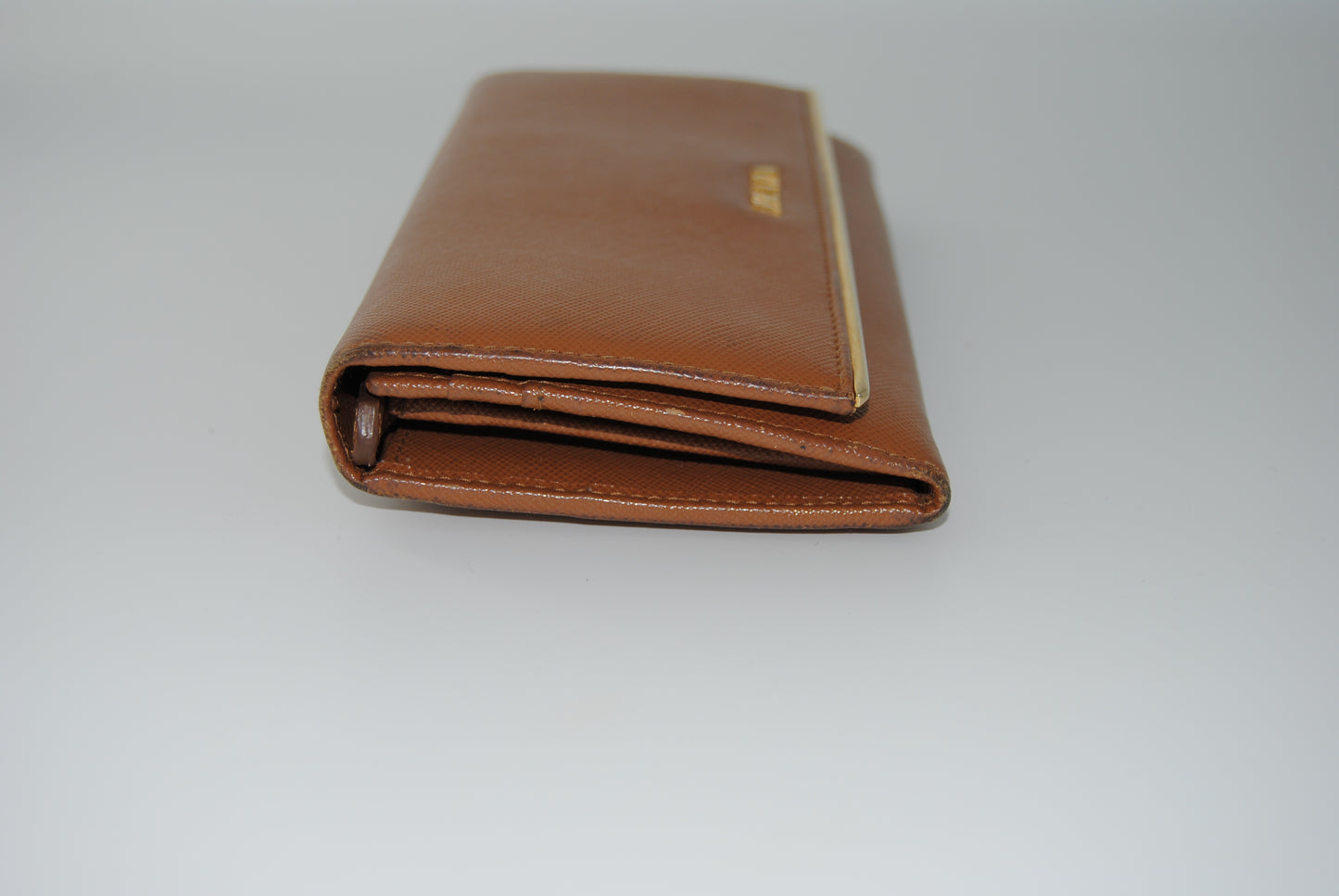 Prada Caramel Leather Envelope Wallet Pre Owned