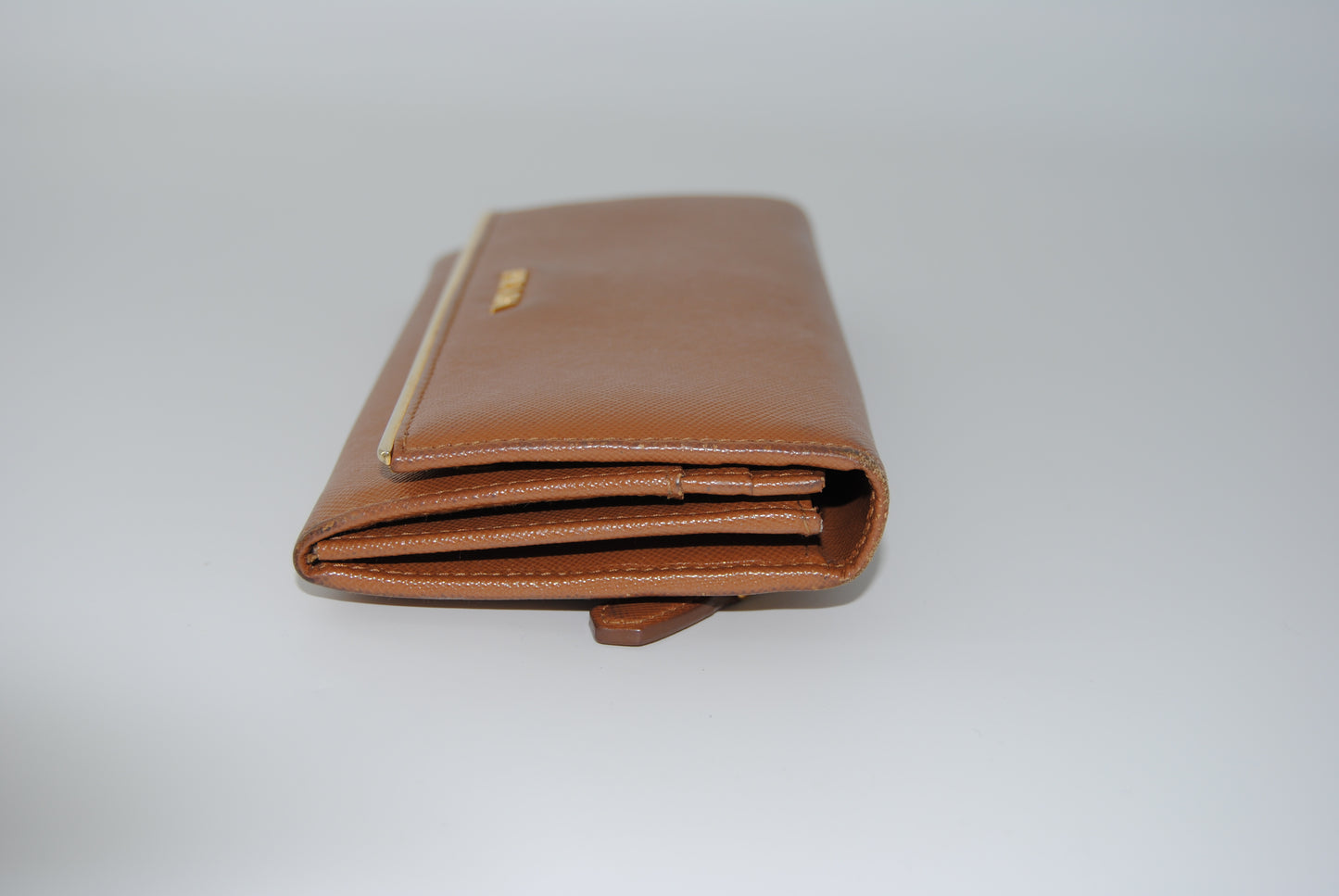 Prada Caramel Leather Envelope Wallet Pre Owned