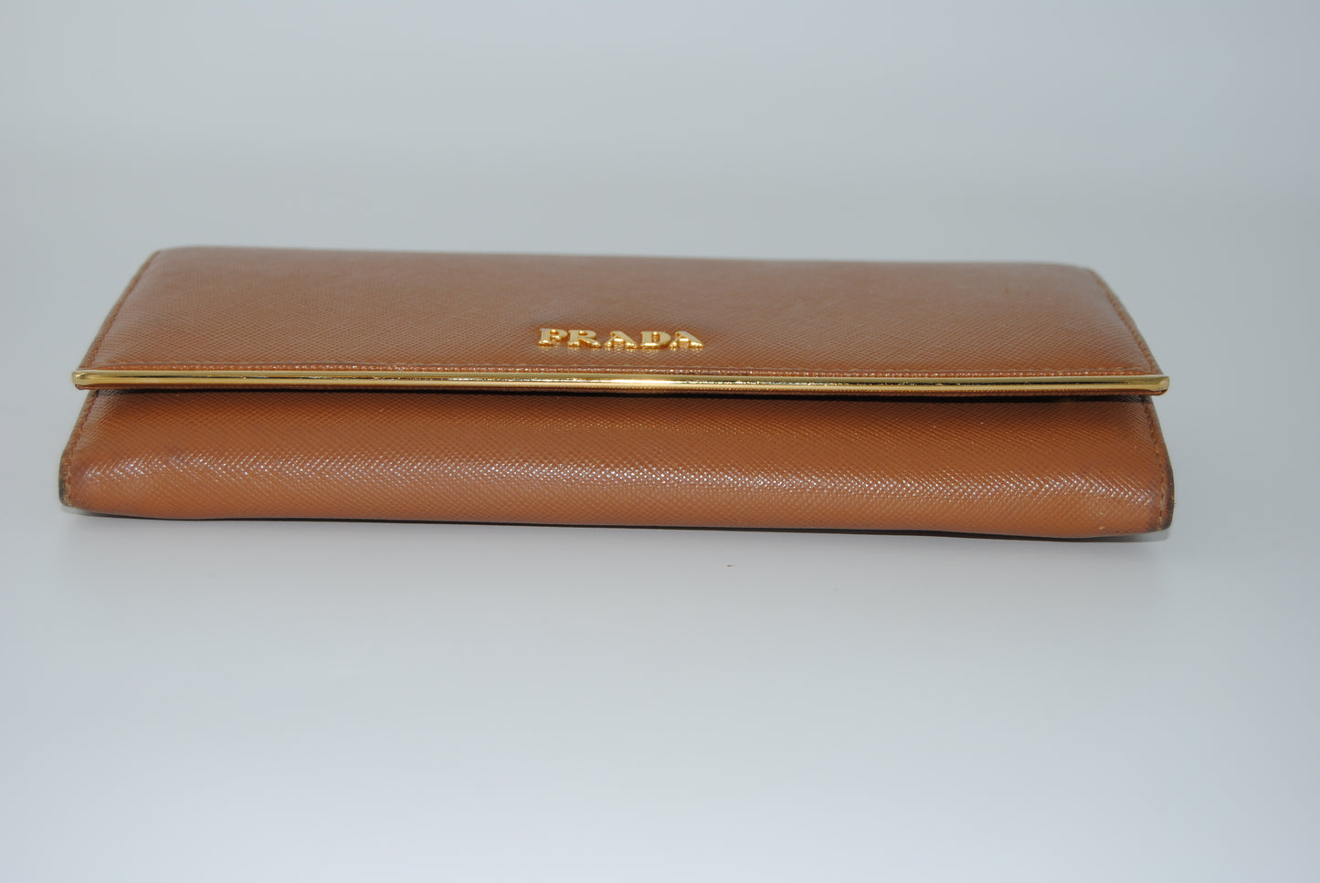 Prada Caramel Leather Envelope Wallet Pre Owned
