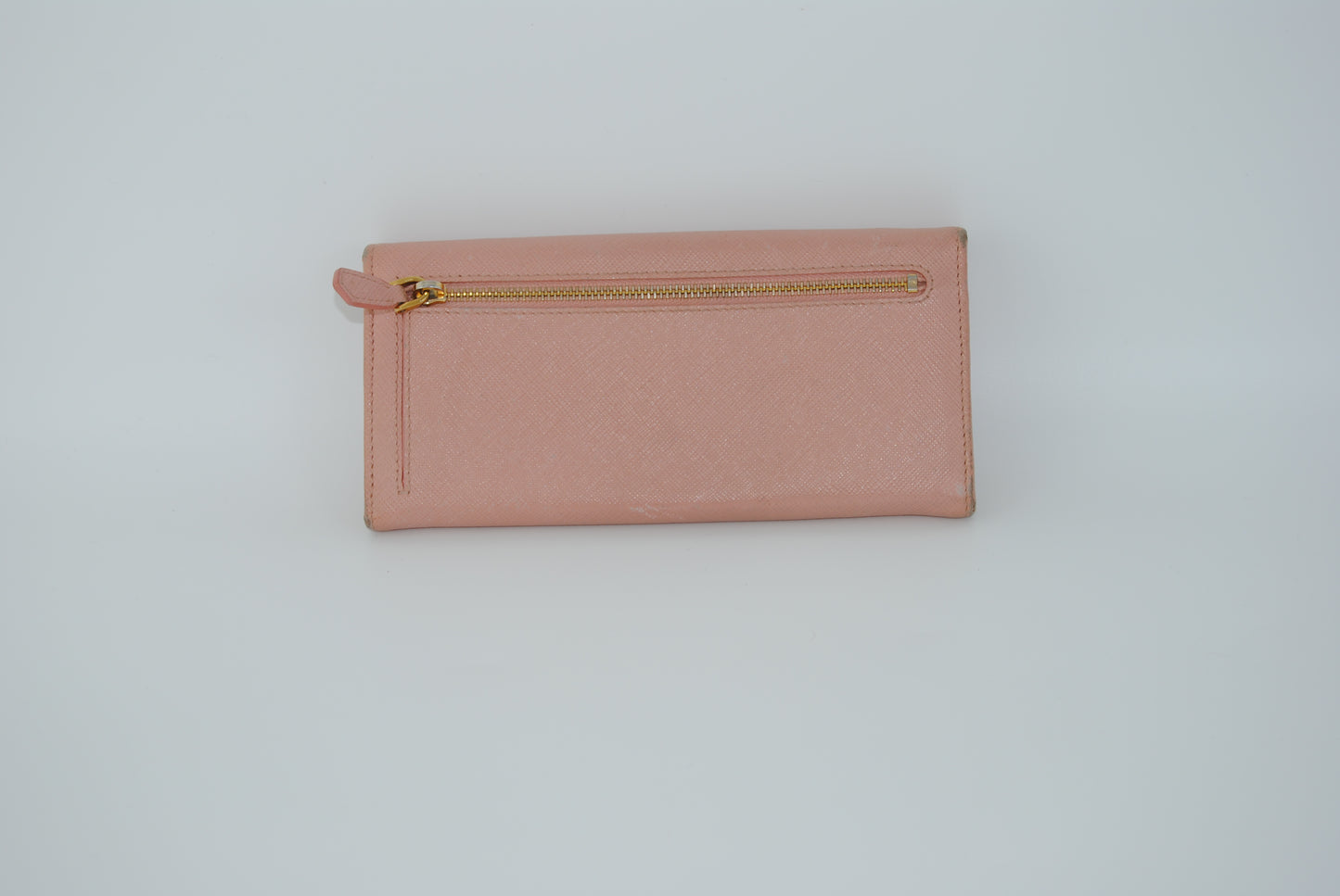 Prada Large Saffiano Leather Wallet Pink Pre Owned