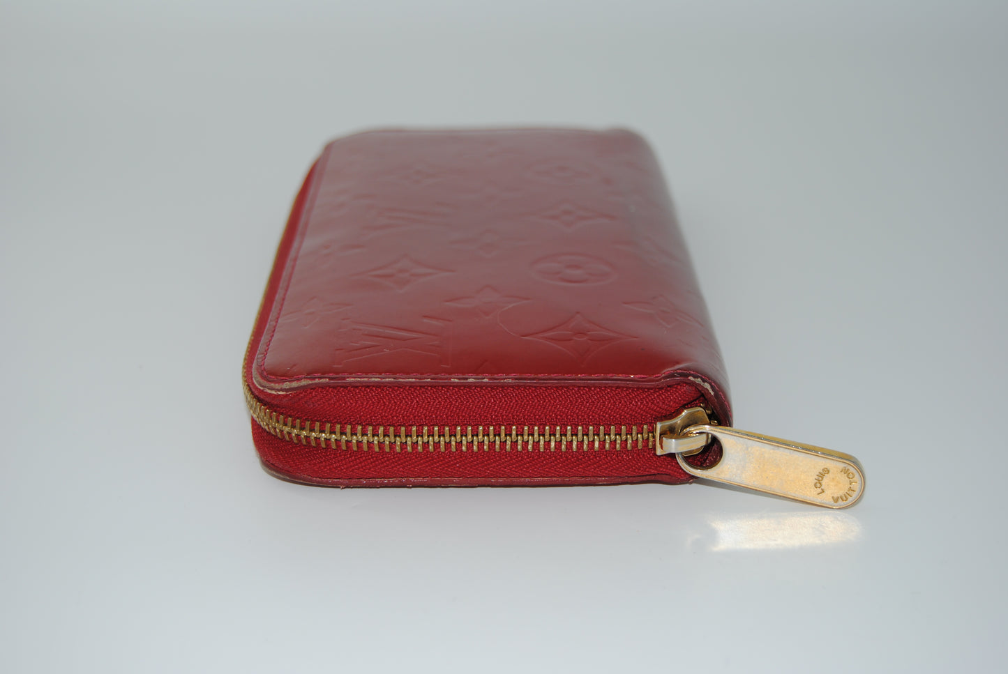Louis Vuitton Monogram Vernis Portefeuille Zippy Red Wallet Pre Owned