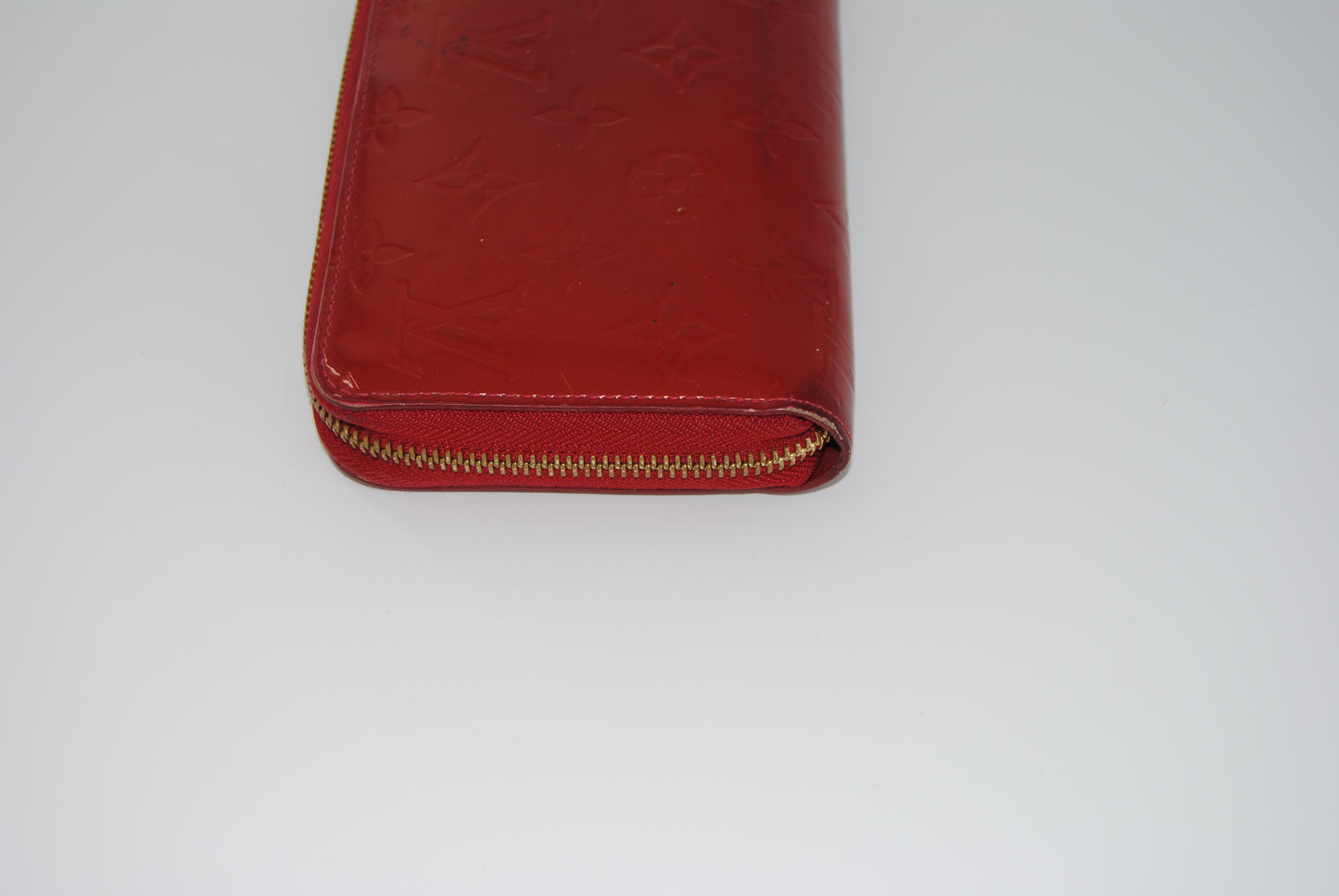 Louis Vuitton Monogram Vernis Portefeuille Zippy Red Wallet Pre Owned