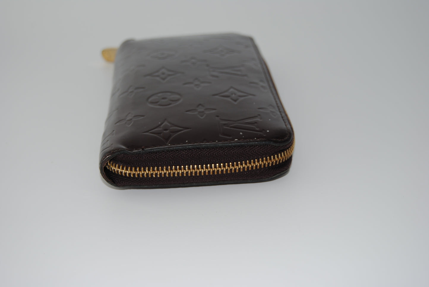 Louis Vuitton Zippy Leather Patent Long Wallet Rouge Pre Owned