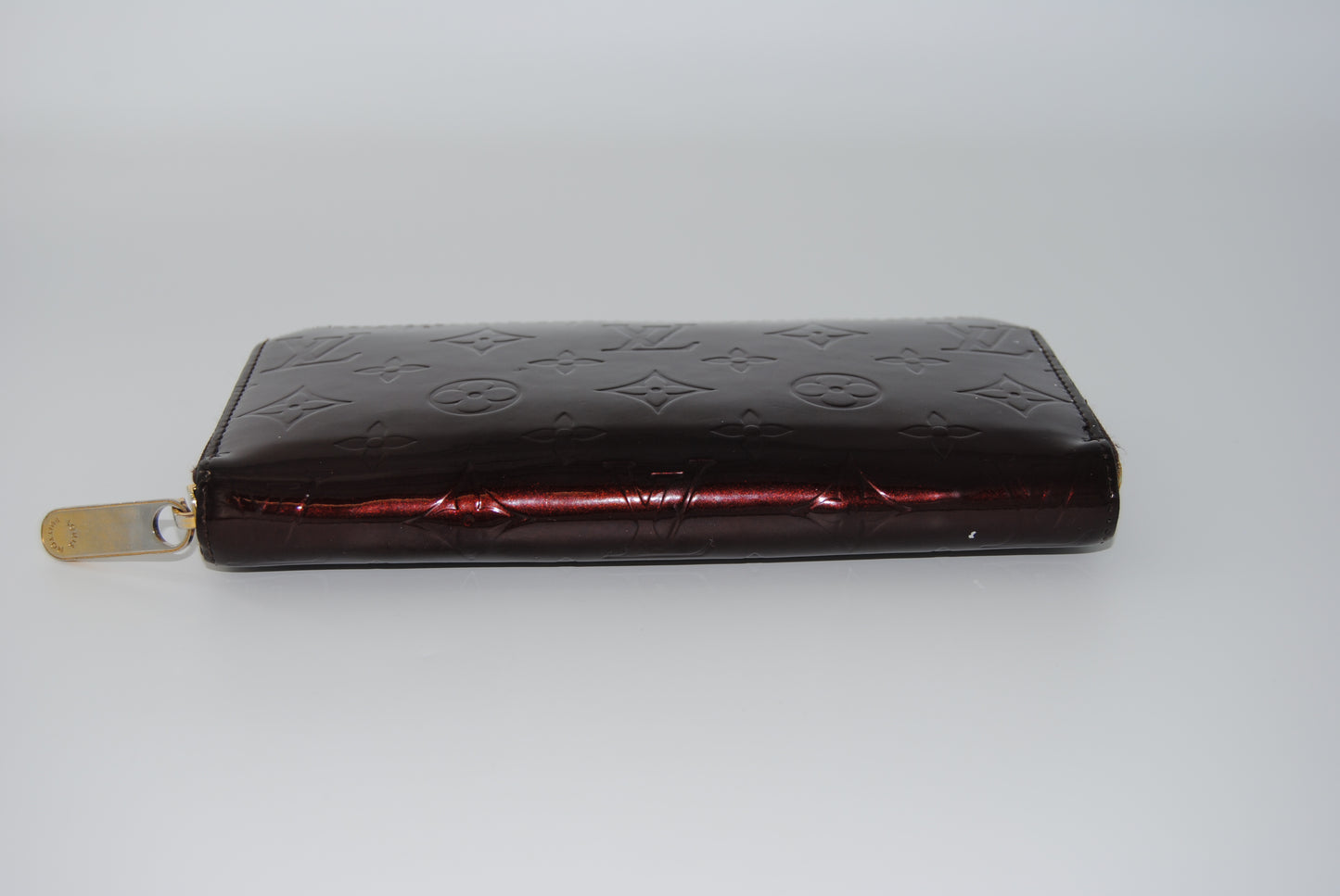 Louis Vuitton Zippy Leather Patent Long Wallet Rouge Pre Owned