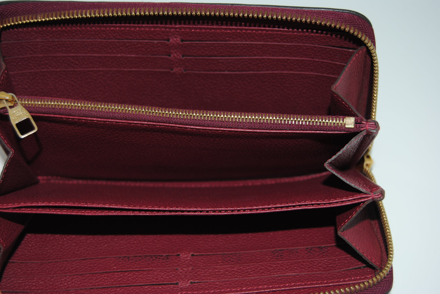 Louis Vuitton Zippy Wallet Monogram Empreinte Maroon Pre Owned