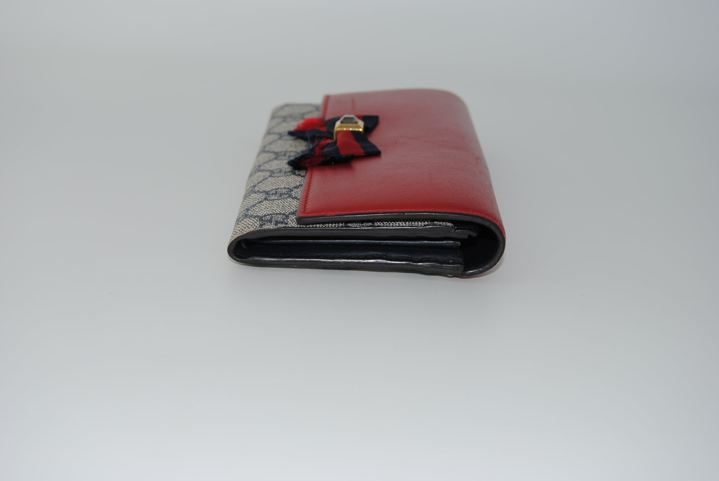 Gucci Bown Continental Wallet GG Coated Canvas and Leather Pre Owned