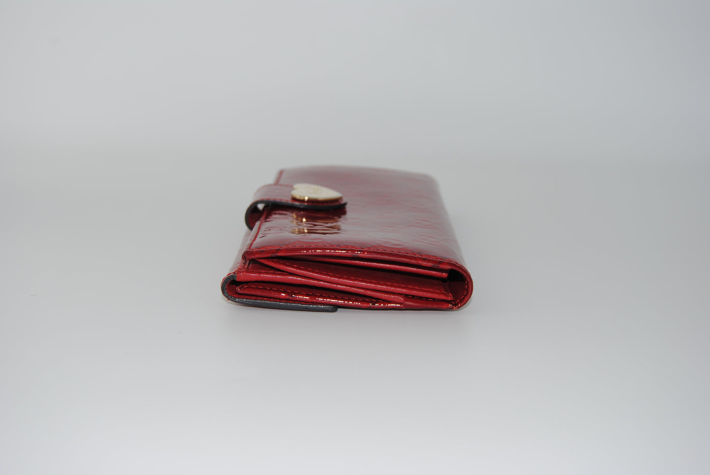 Gucci Red Microguccissima Patent Leather Heart Continental Wallet