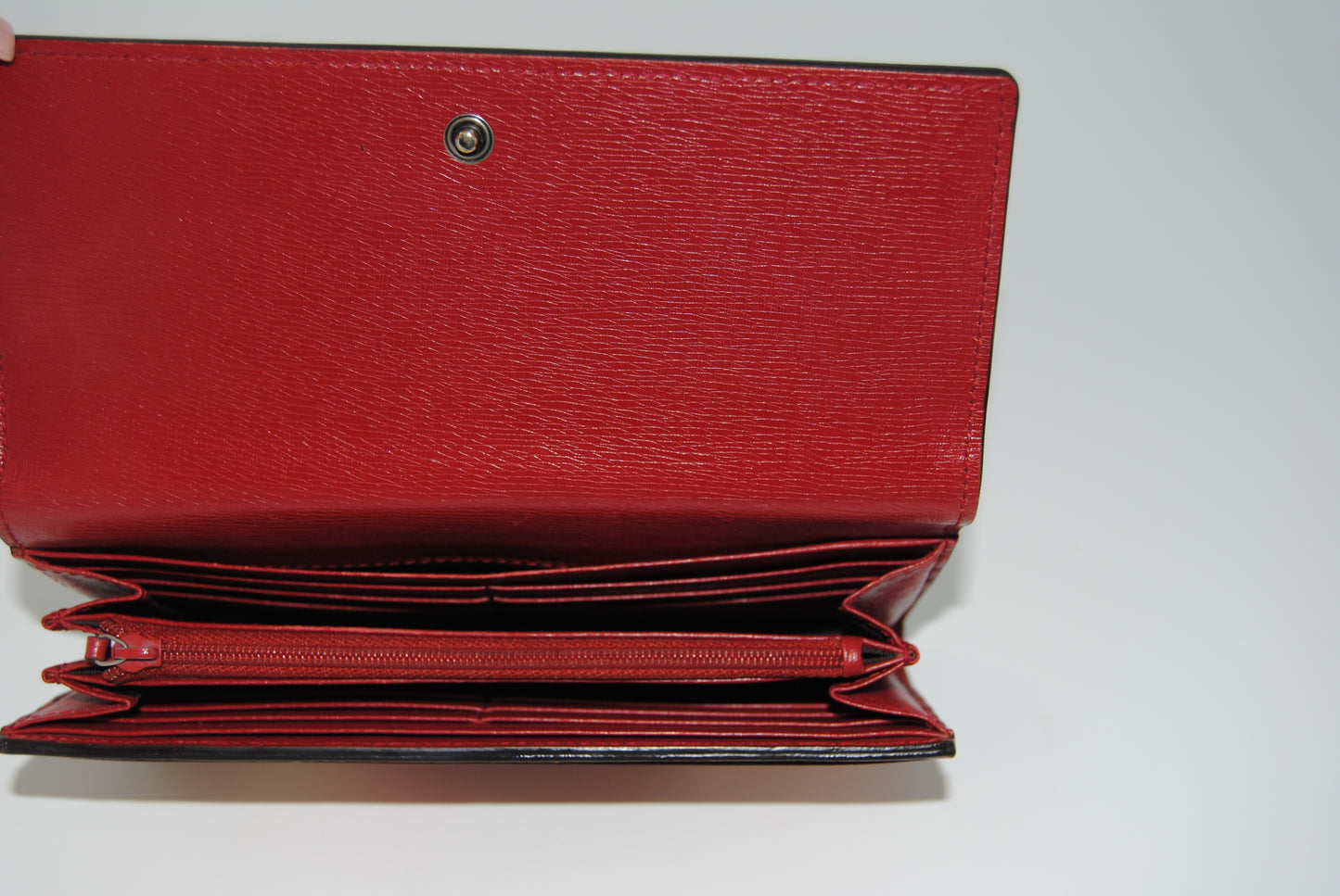 GUCCI GG Blooms Long Wallet with Hook Leather Red