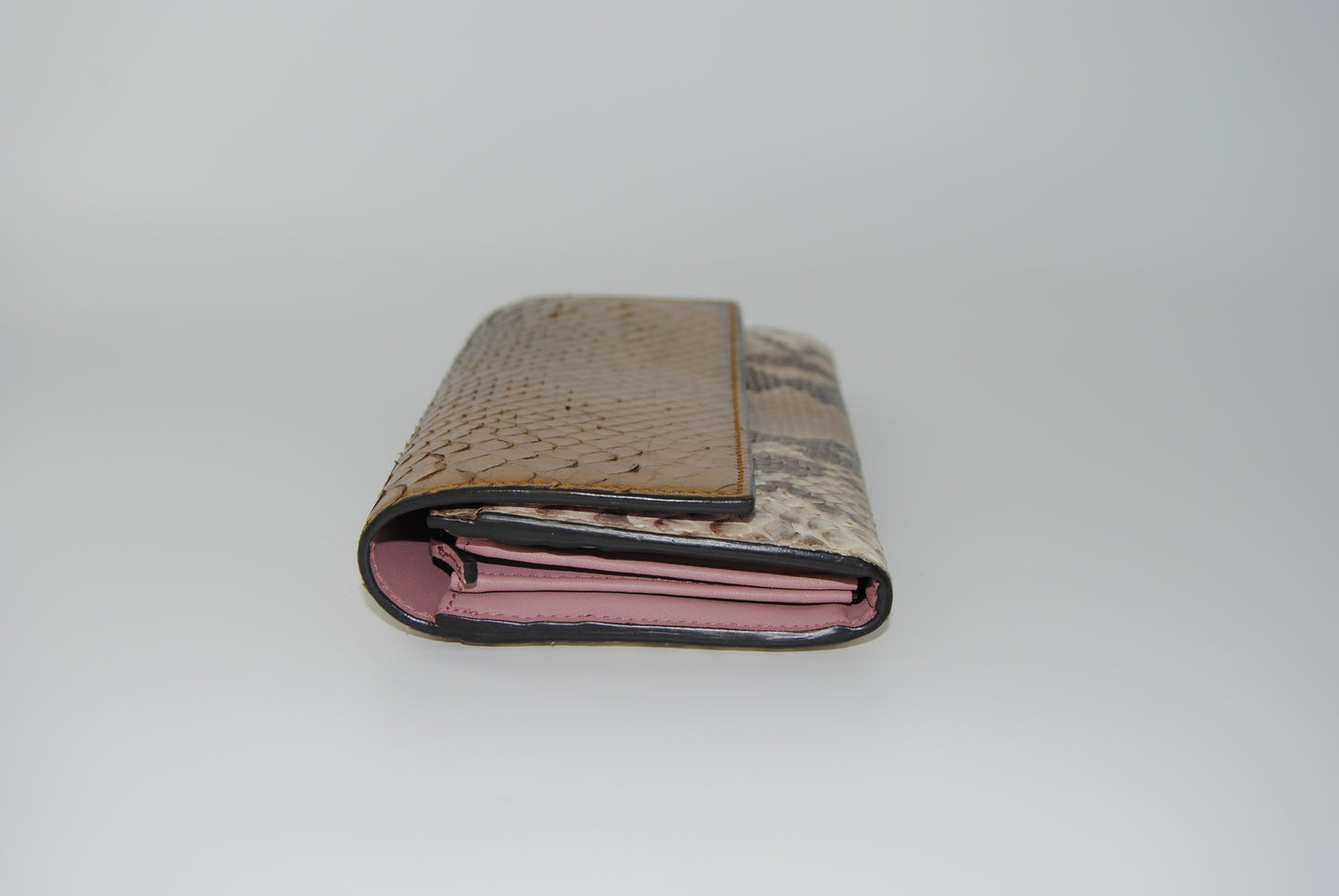 Gucci Bifold Long Wallet in Python, Gold and Blue