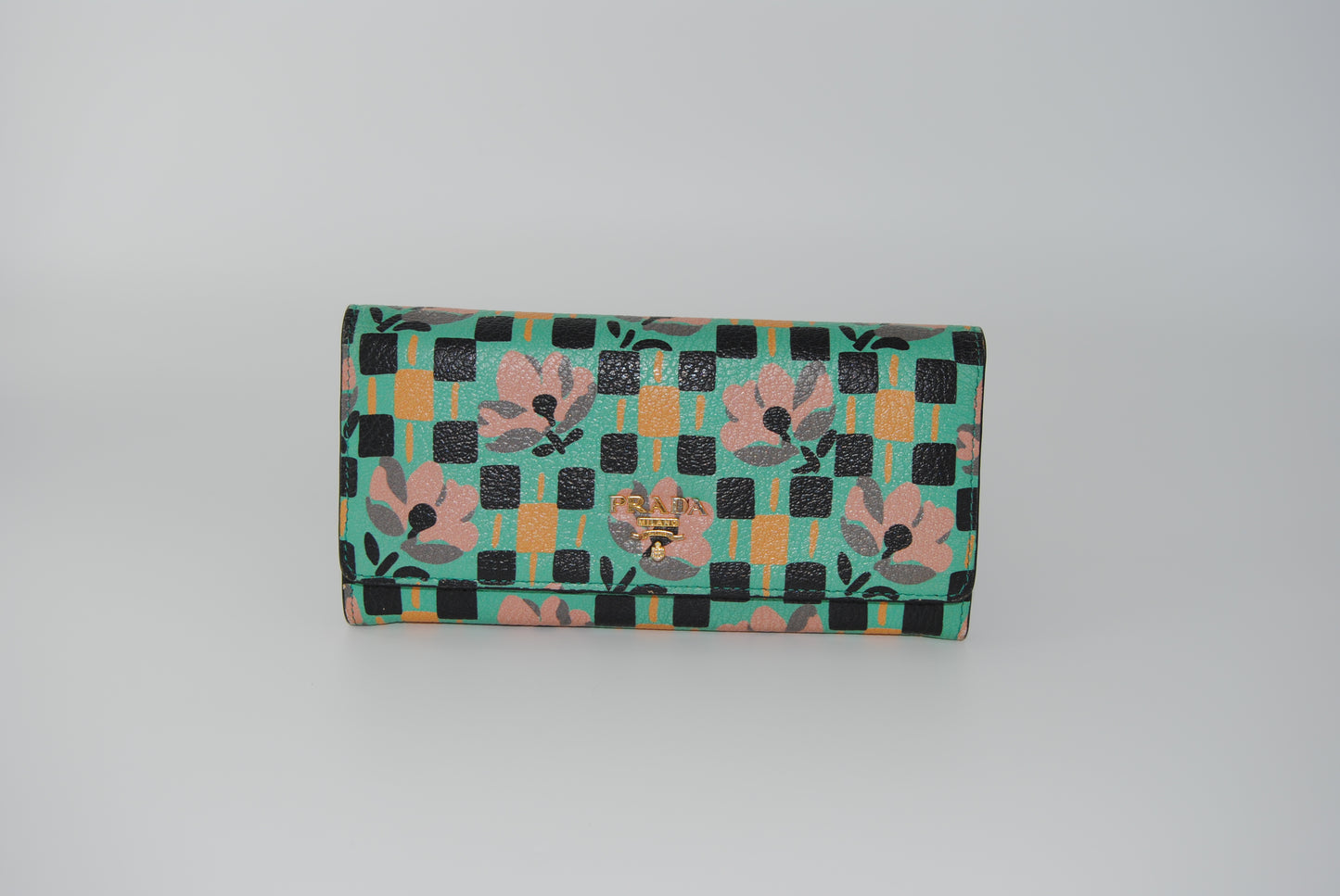 Prada 2000 Madras St Pense BIfold Long wallet