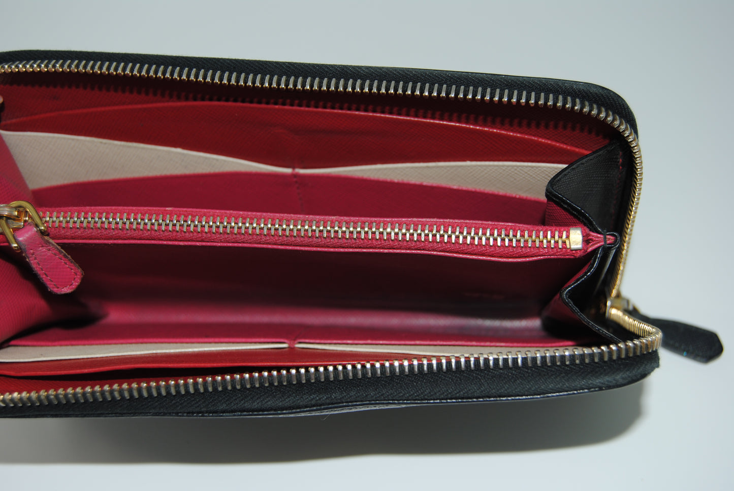 Prada Large Saffiano Leather Wallet Black