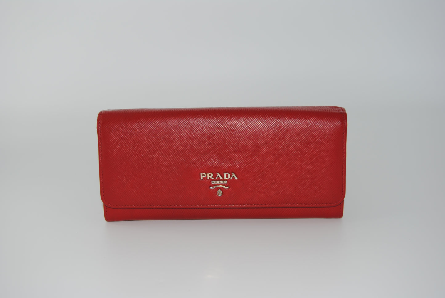 Prada Fuoco Saffiano Metal Leather Continental Wallet