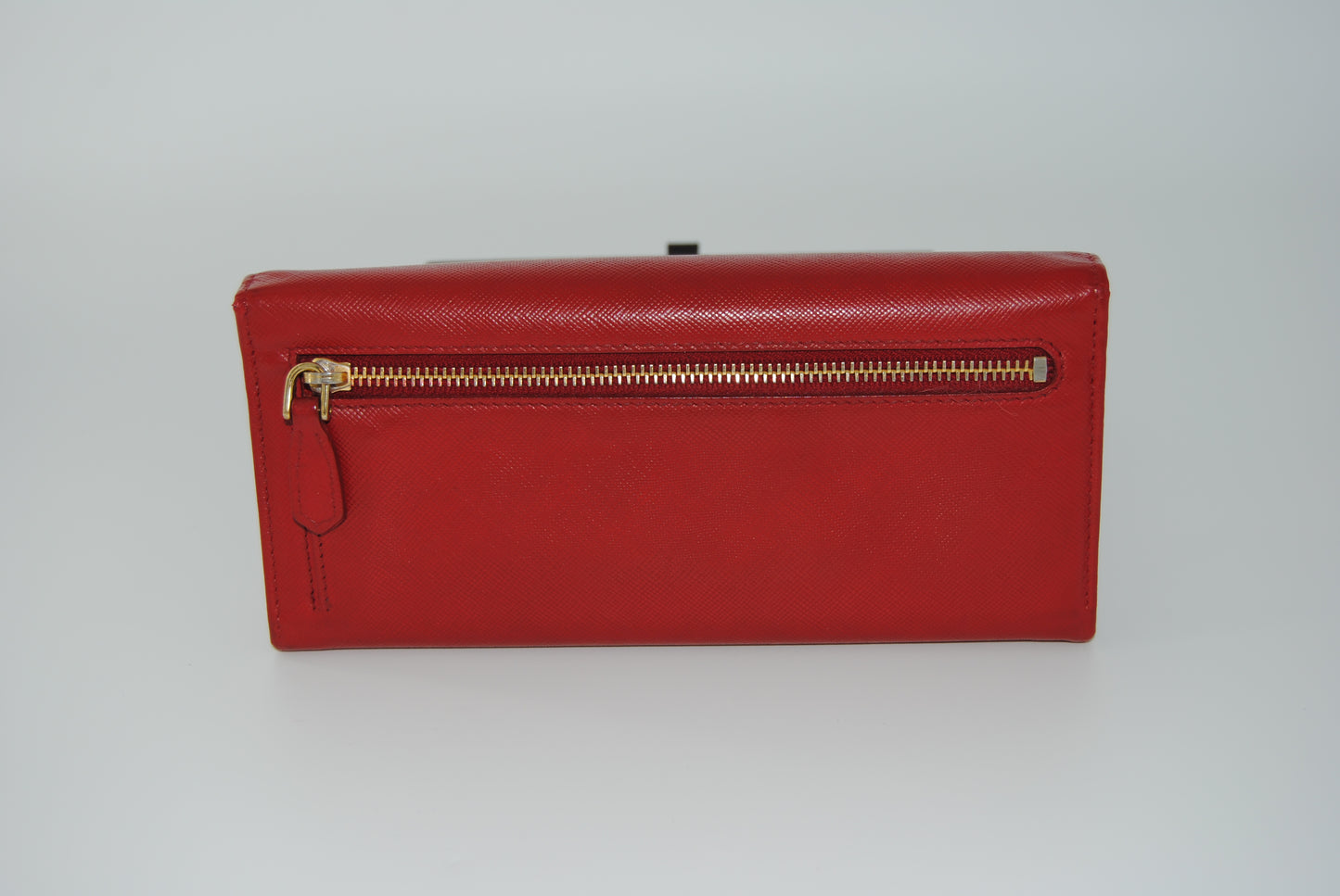Prada Fuoco Saffiano Metal Leather Continental Wallet