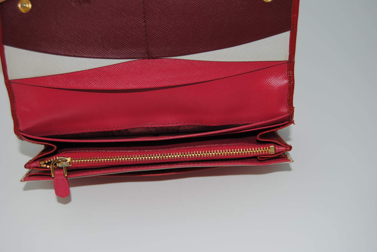 Prada Fuoco Saffiano Metal Leather Continental Wallet