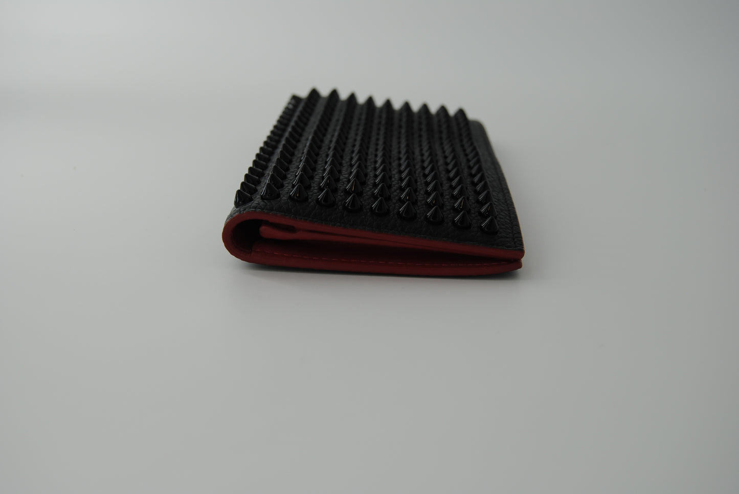 Christian Louboutin Calfskin Spiked Wallet Black