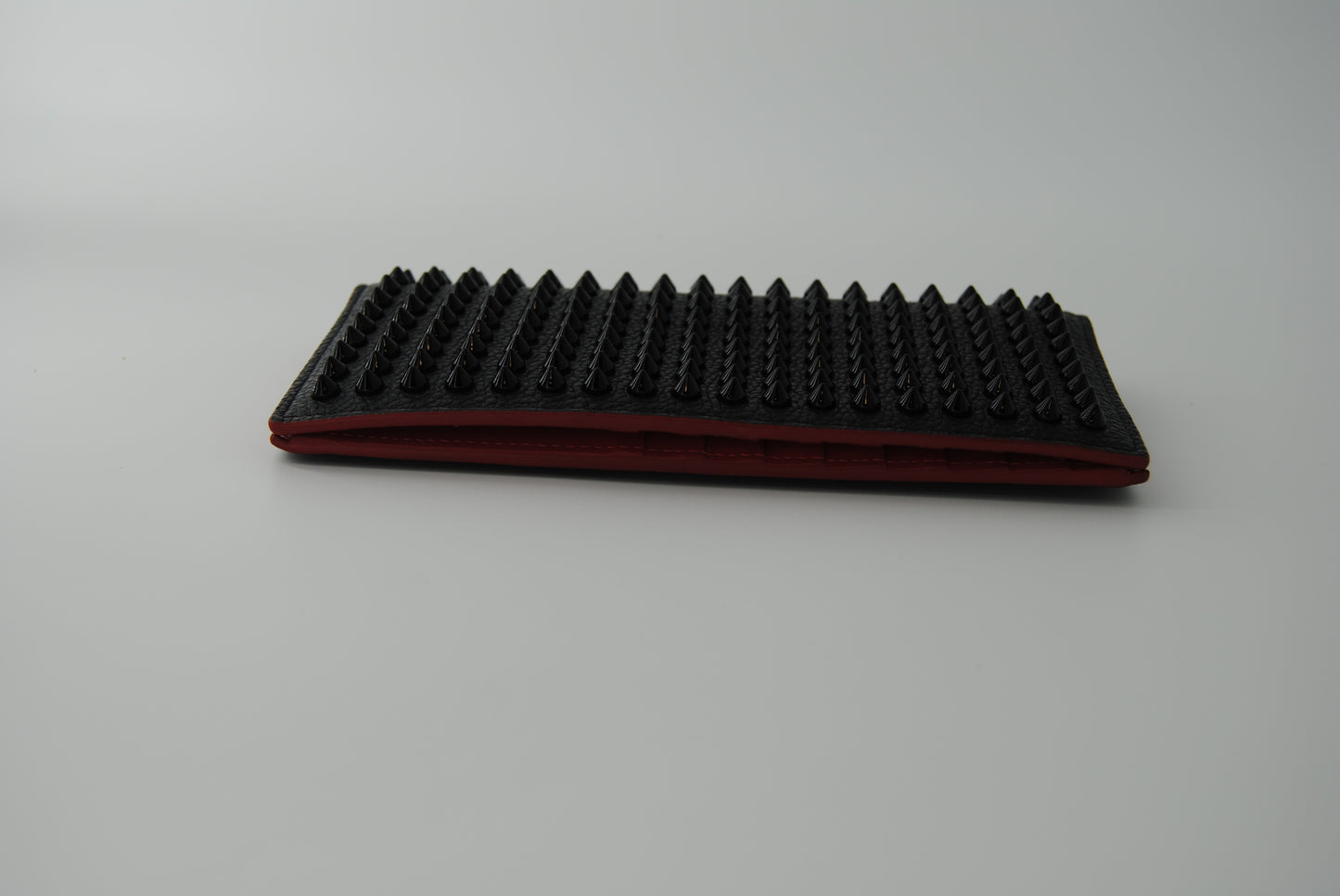 Christian Louboutin Calfskin Spiked Wallet Black
