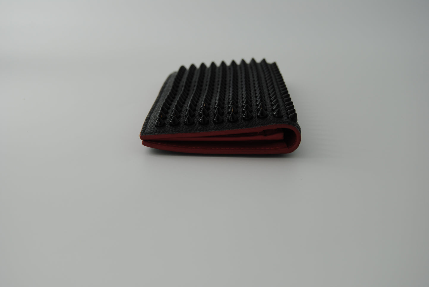 Christian Louboutin Calfskin Spiked Wallet Black